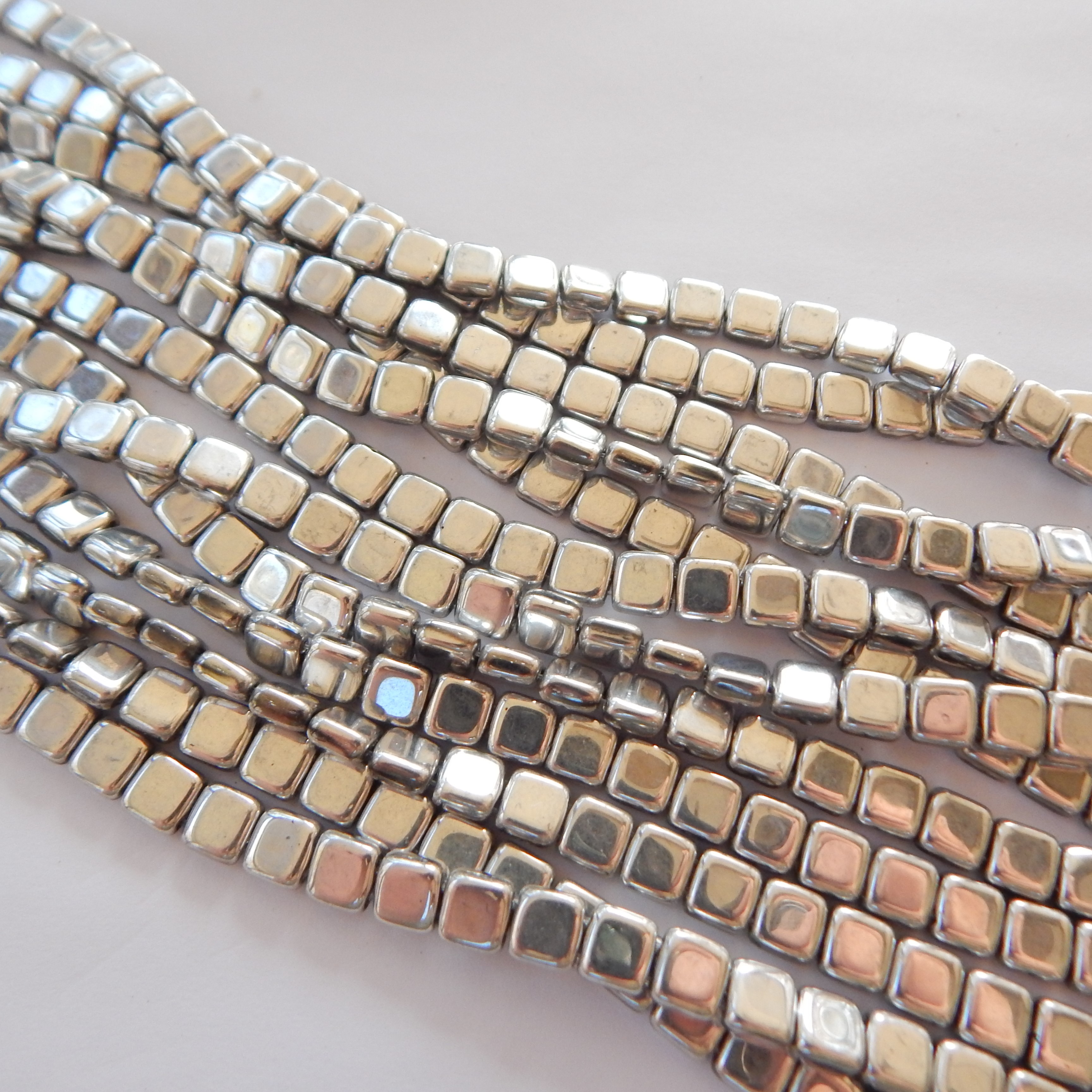 25 Beads - 6mm Tile, 2-Hole - Choose Color - Czech Glass - Picture 12 of 30