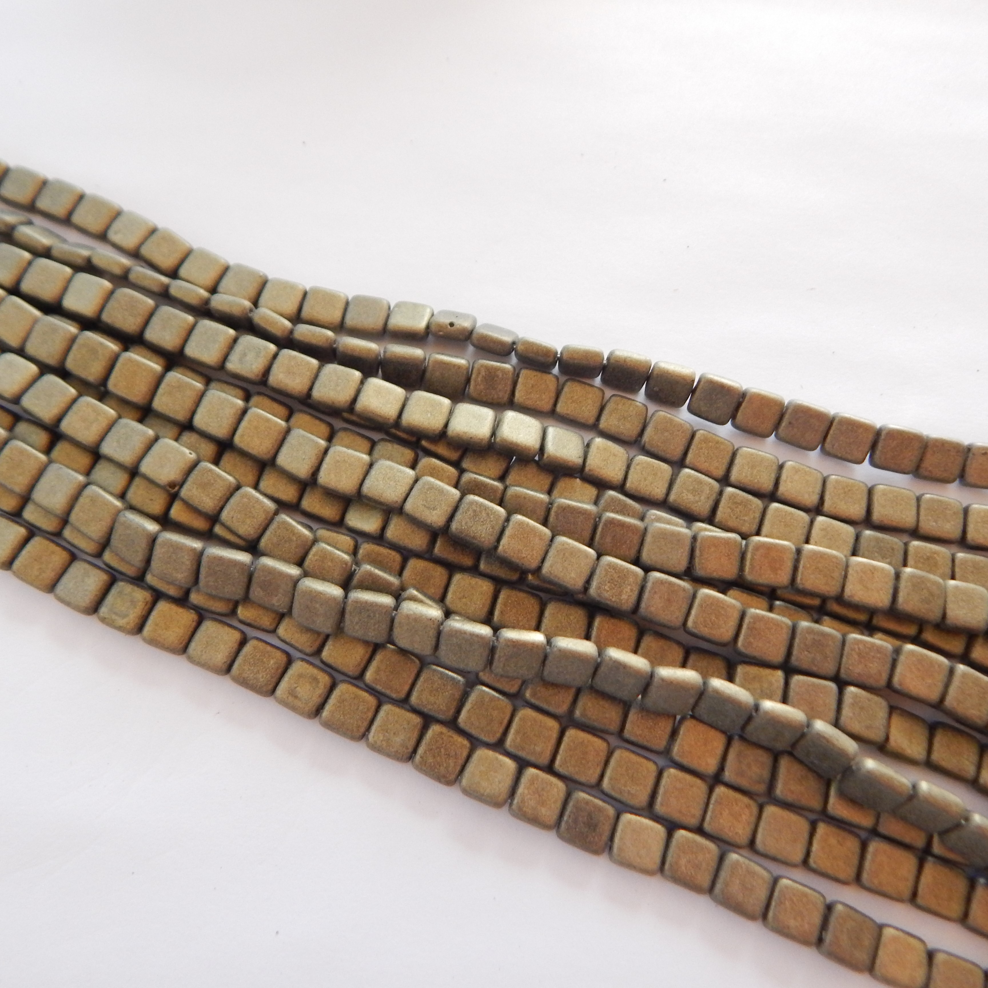 25 Beads - 6mm Tile, 2-Hole - Choose Color - Czech Glass - Picture 14 of 30