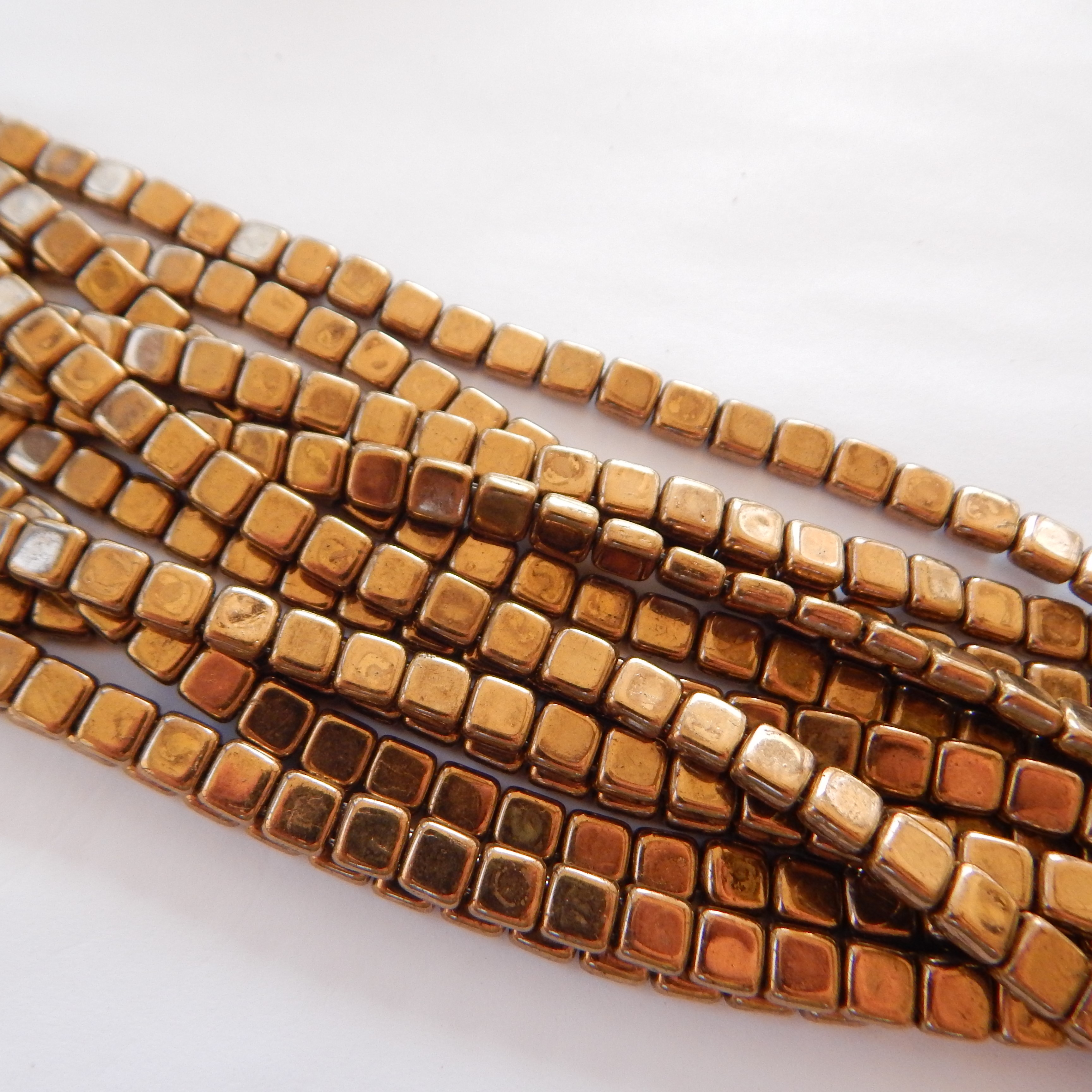 25 Beads - 6mm Tile, 2-Hole - Choose Color - Czech Glass - Picture 29 of 30