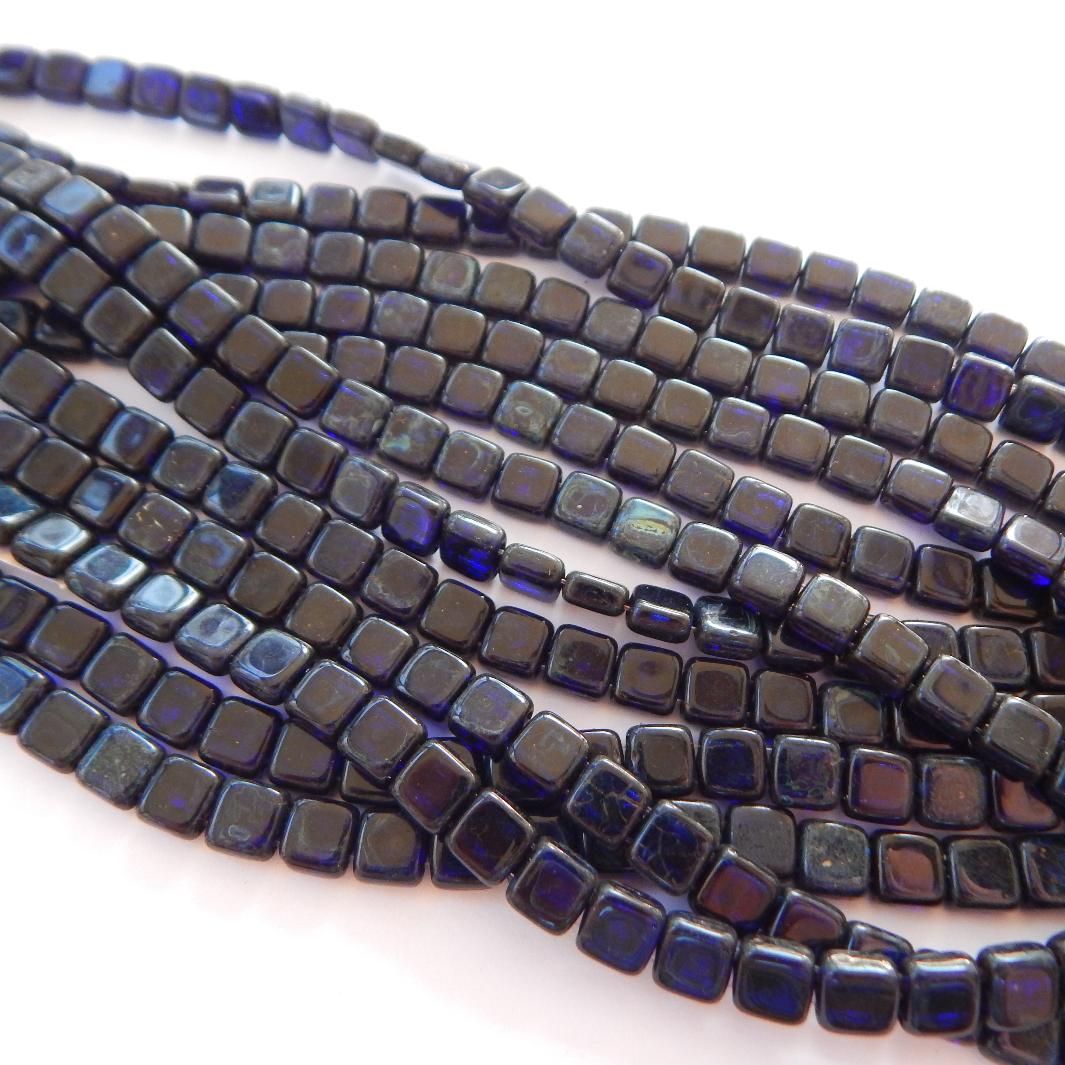 25 Beads - 6mm Tile, 2-Hole - Choose Color - Czech Glass - Picture 18 of 30