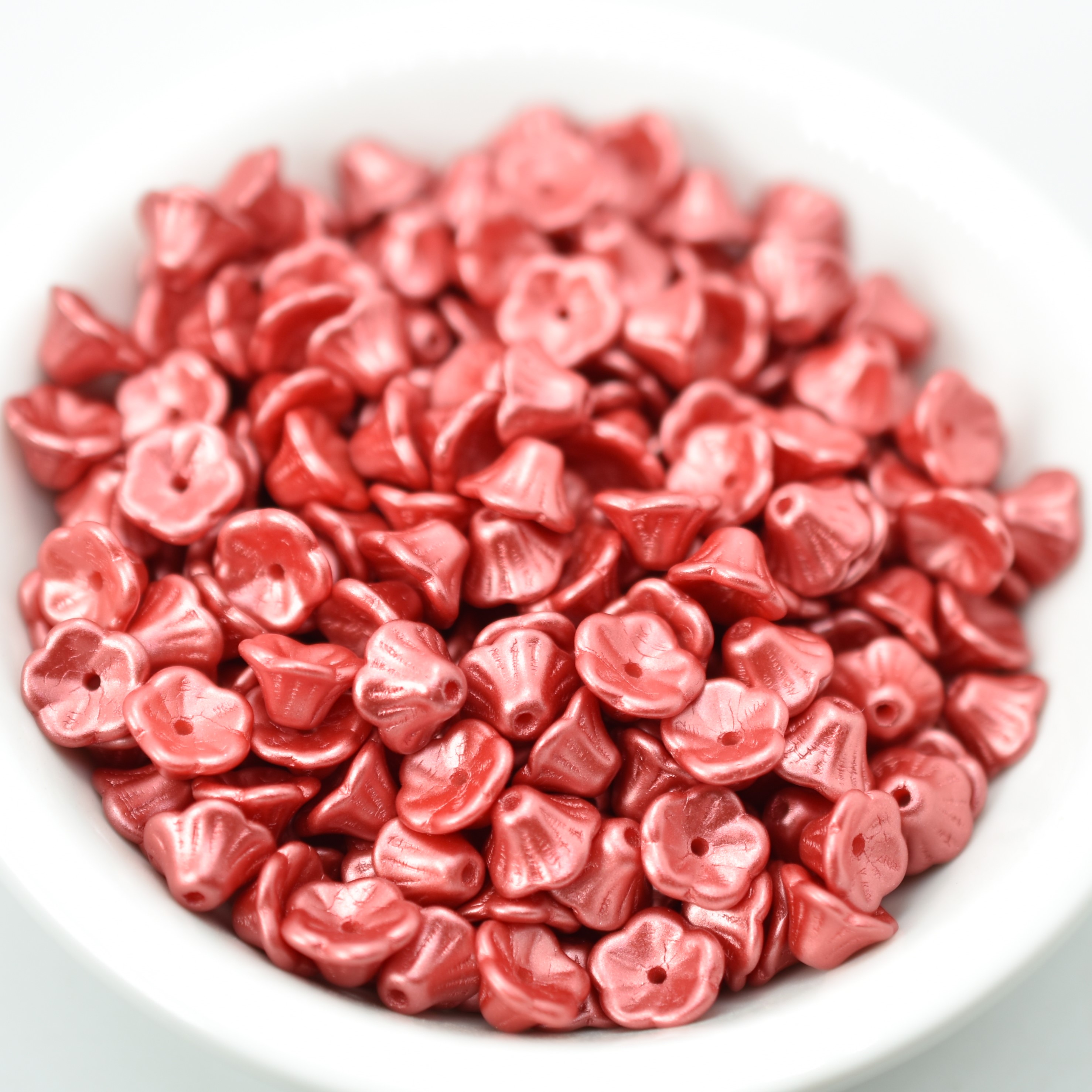 25 Beads - 7x5mm Bell Flower Cup - Choose Color - Pastel Colors, Czech Glass - Picture 15 of 17