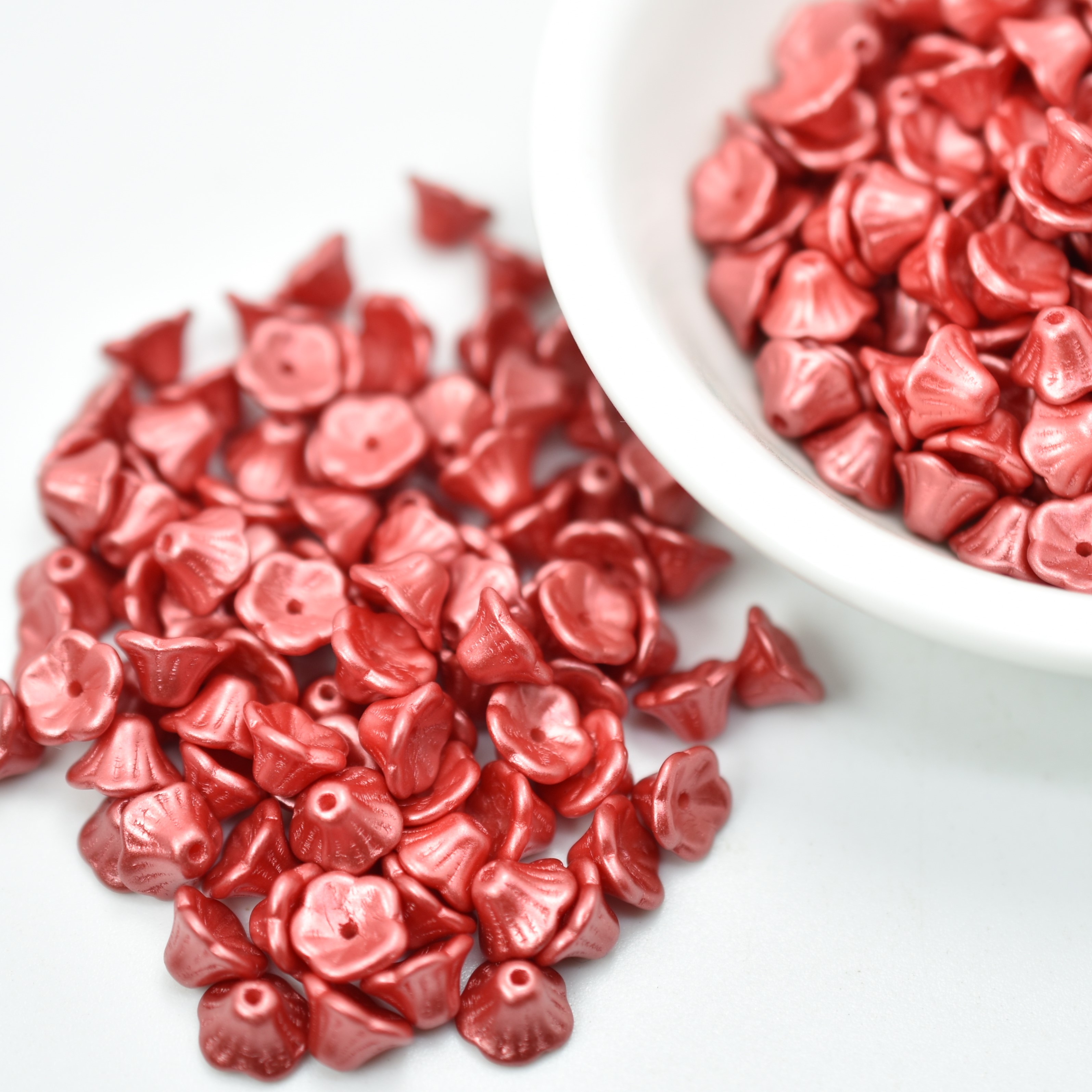 25 Beads - 7x5mm Bell Flower Cup - Choose Color - Pastel Colors, Czech Glass - Picture 14 of 17