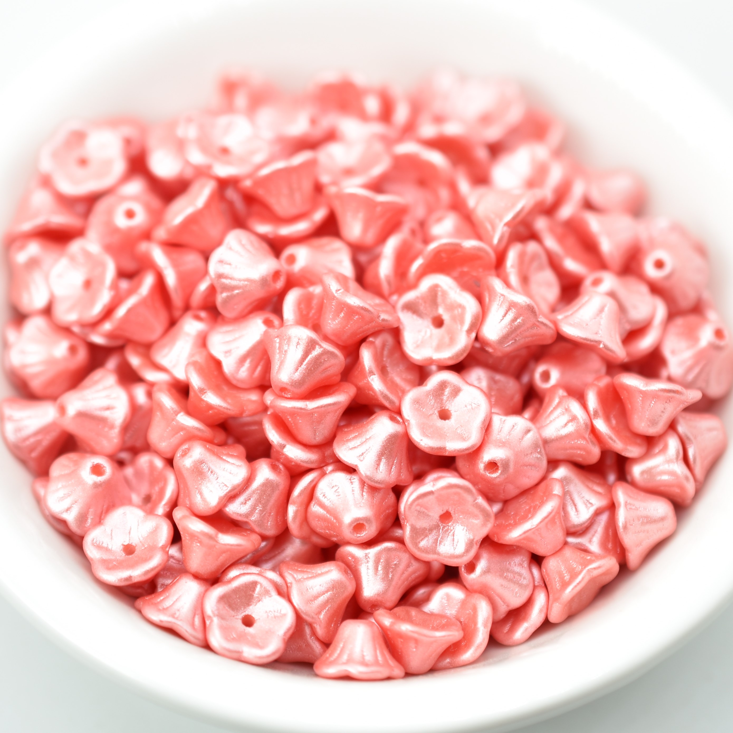 25 Beads - 7x5mm Bell Flower Cup - Choose Color - Pastel Colors, Czech Glass - Picture 3 of 17