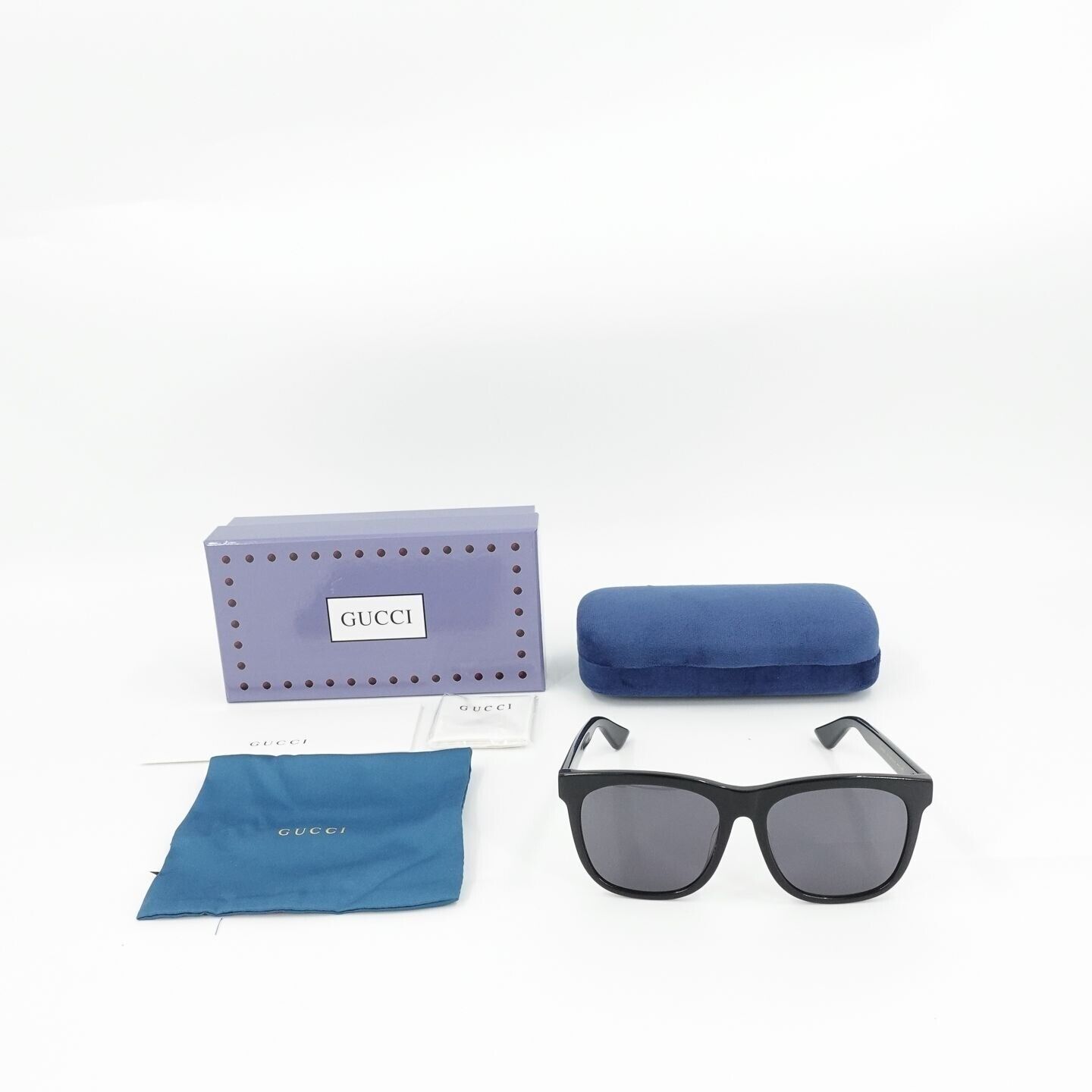Gucci GG0057 Square Sunglasses Black Gray OS | eBay