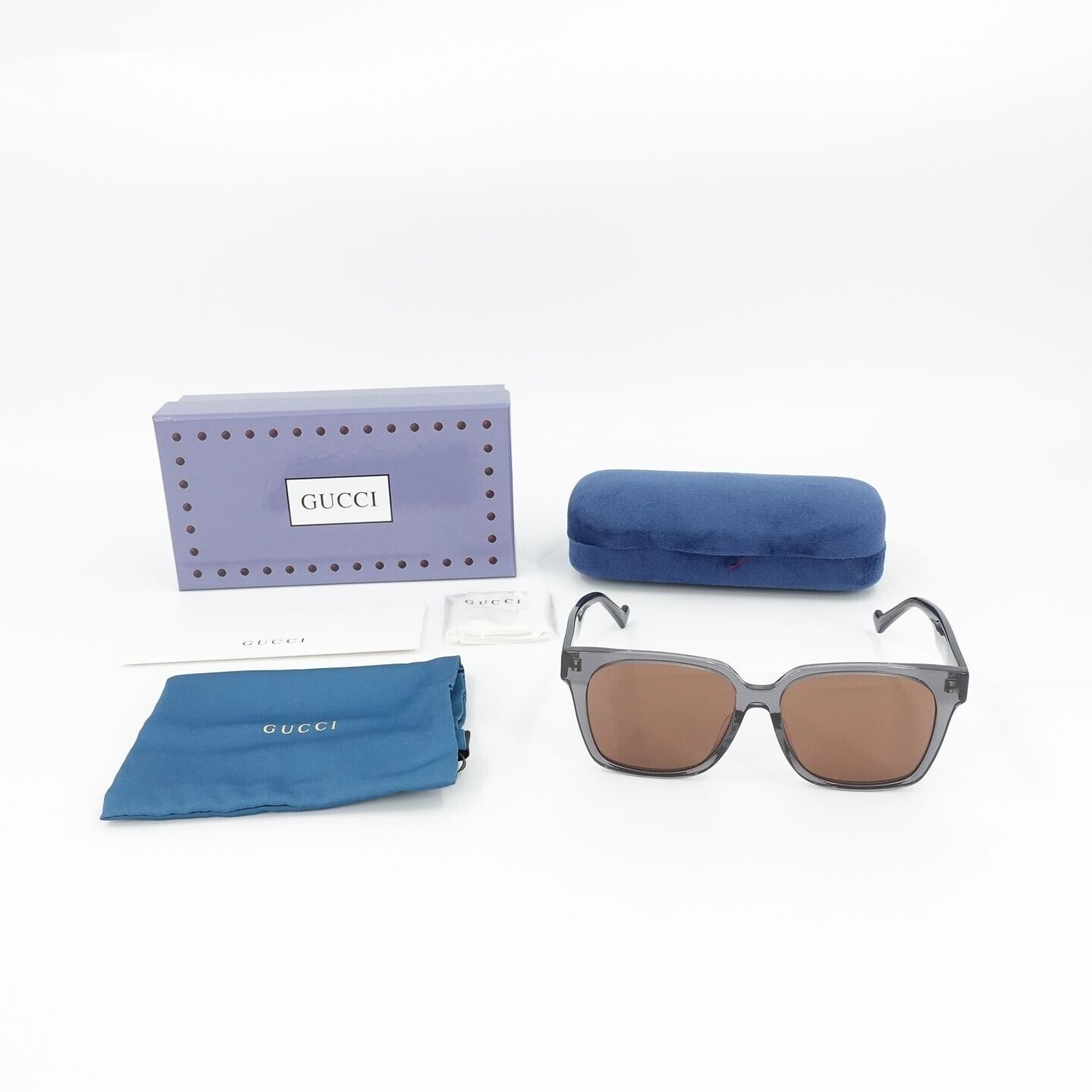 Gucci GG0965 Square Sunglasses Gray Brown OS Gucci GG0962S Tortoise, Brown Prescription Sunglasses main image 2