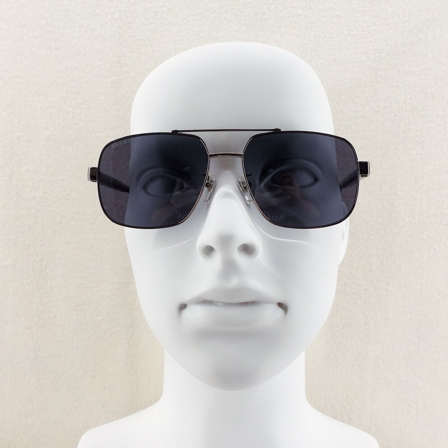 Gucci GG0529 Squared Aviator Sunglasses Silver Gray OS Gucci GG0529 Squared Aviator Sunglasses Silver Brown OS | eBay main image 2