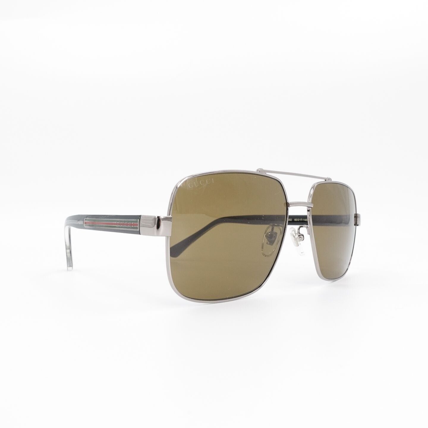 Gucci GG0529 Squared Aviator Sunglasses Silver Brown OS Gucci GG0529 Squared Aviator Sunglasses Silver Brown OS | eBay main image 2