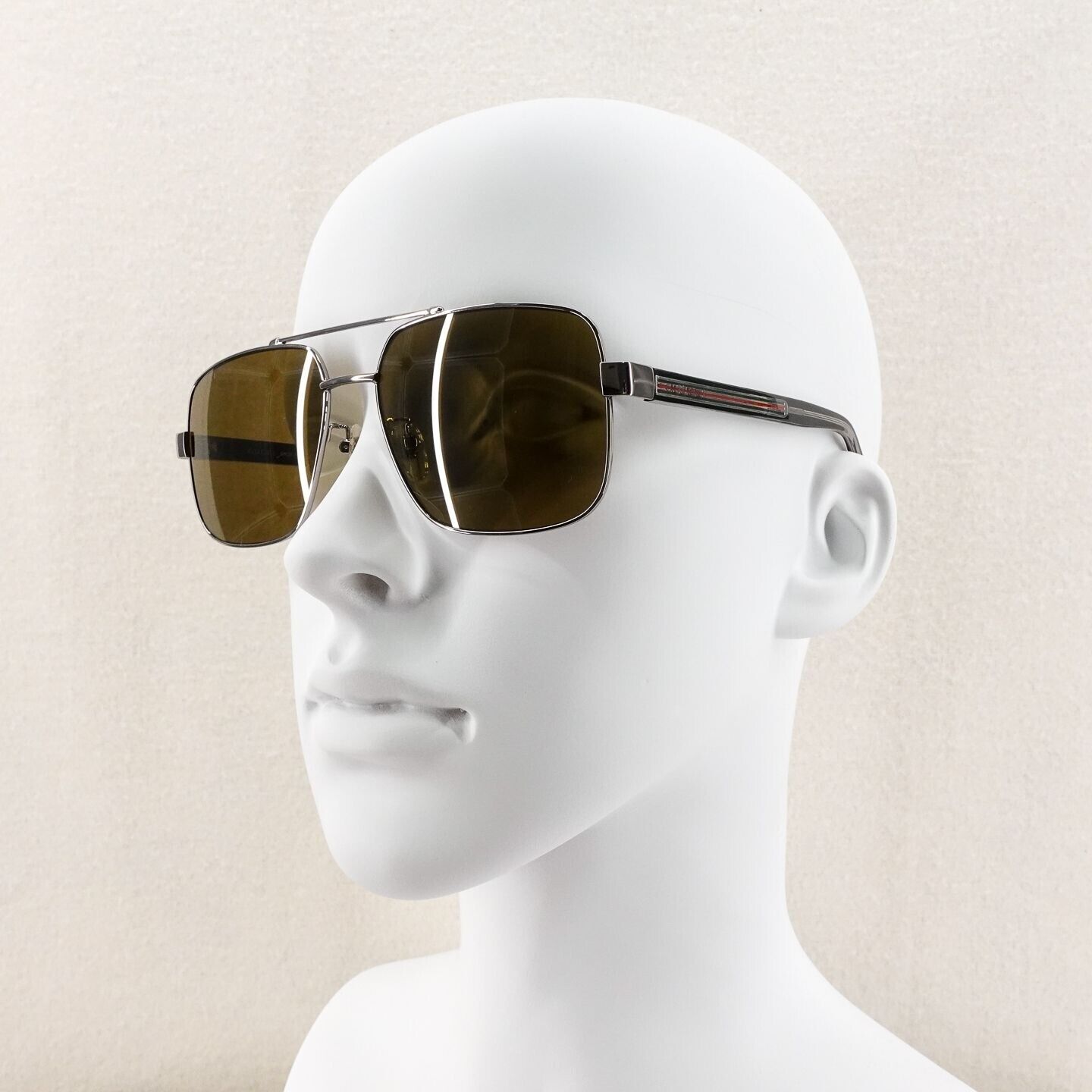 Gucci GG0529 Squared Aviator Sunglasses Silver Gray OS Gucci® GG0529S Aviator Sunglasses - EuroOptica main image 2