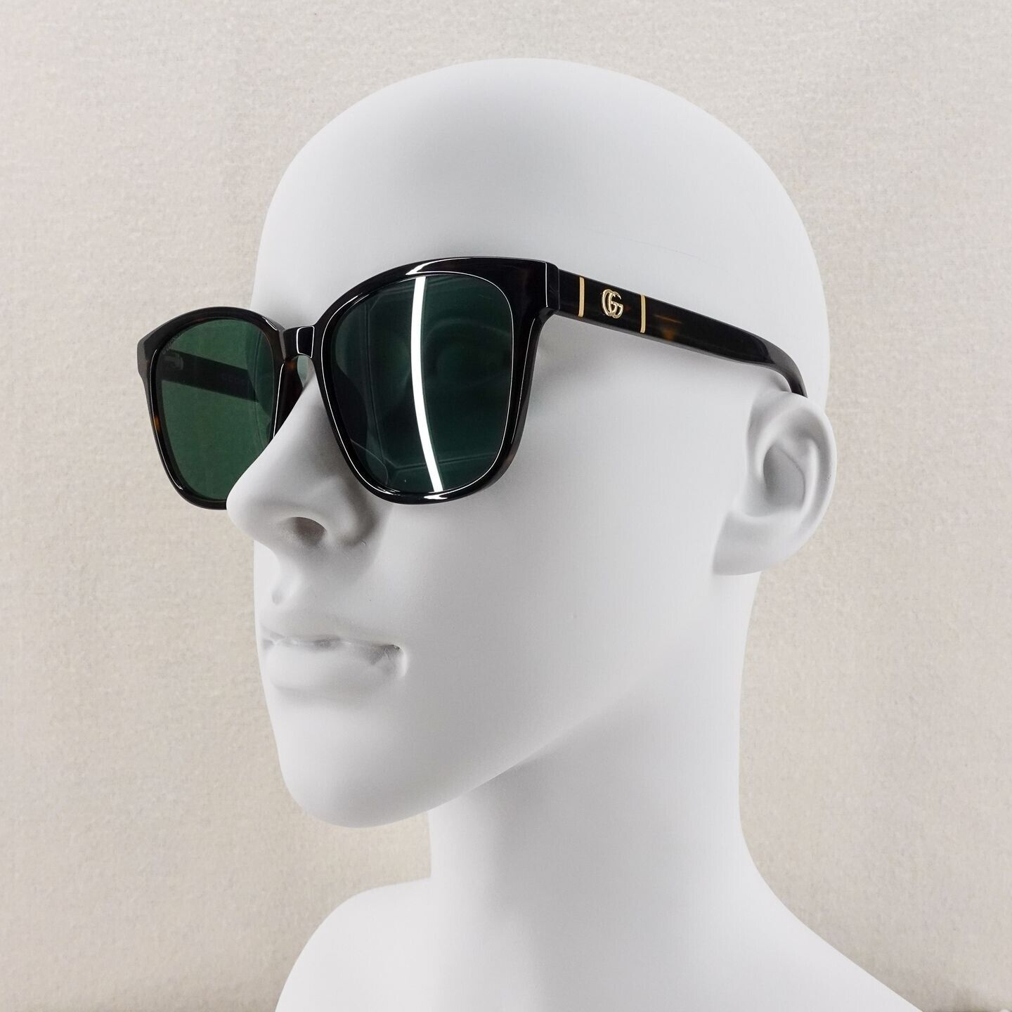 Gucci GG0637 Square Sunglasses Dark Havana Green OS | eBay