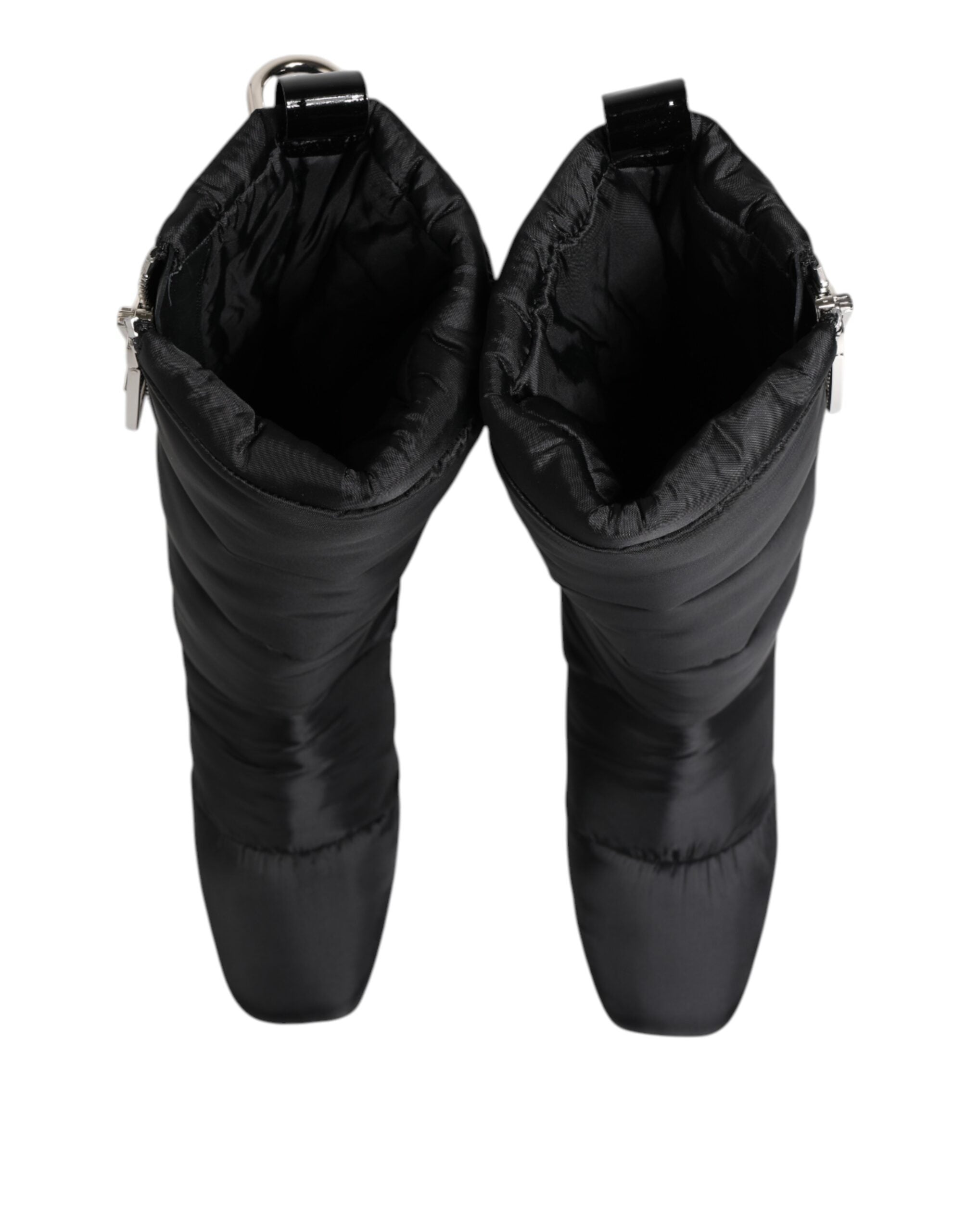 Dolce&Gabbana Women Black Mid Calf Boots Polyester Padded Thermal