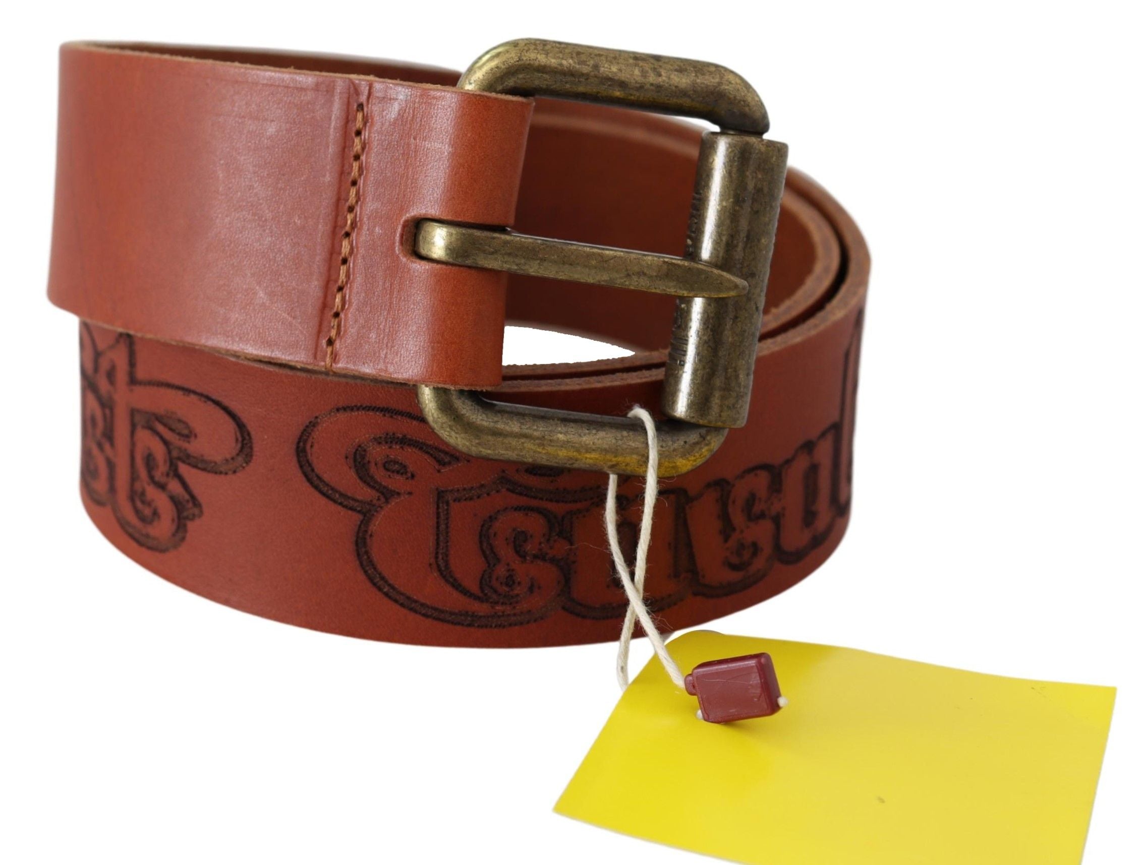 Authentic Just Cavalli brown belt 95 inches Just Cavalli Brown Leather Studded Buckle Belt 95 cm main image 3
