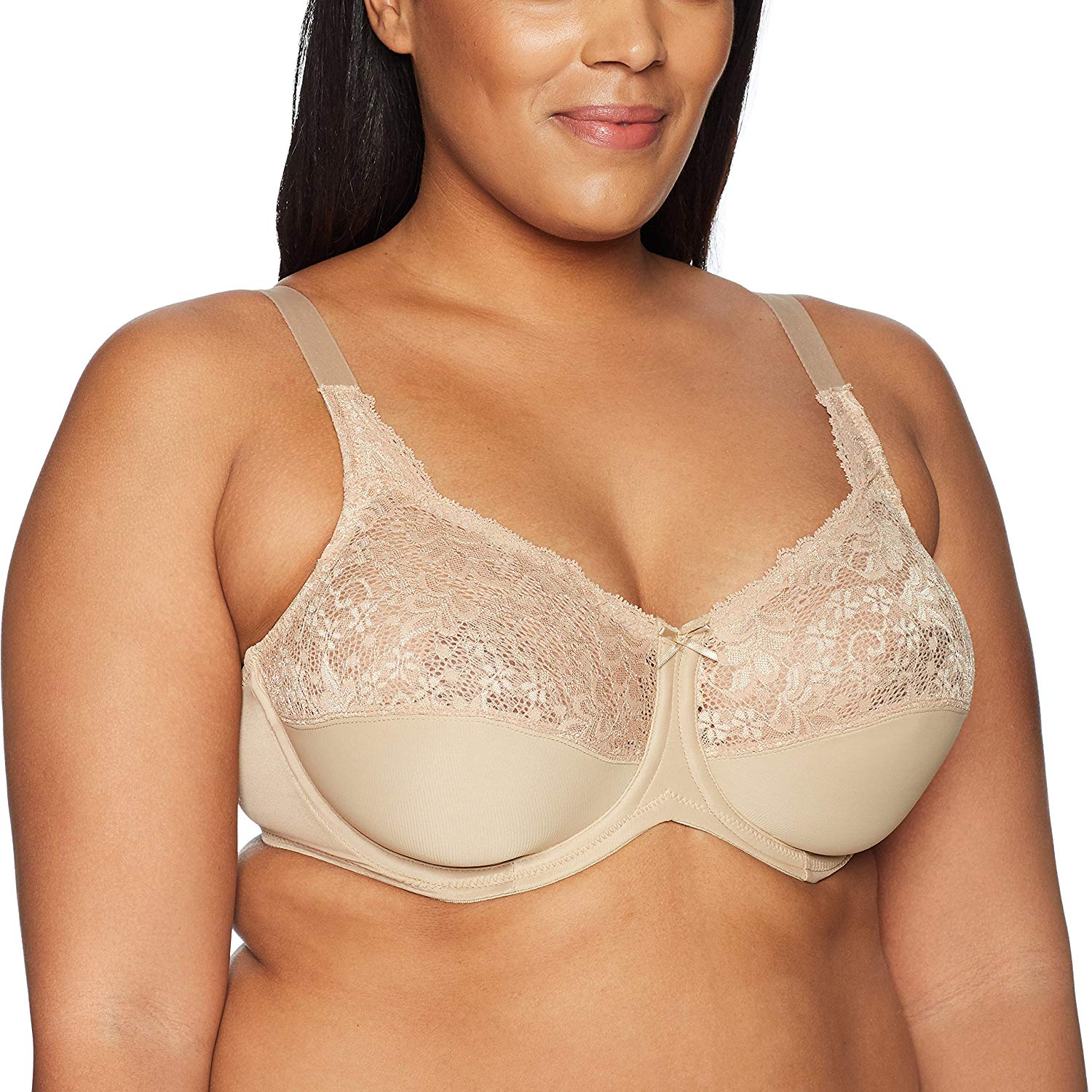 Hanes Lilyette by Bali Tailored Minimizer Bra With Lace Trim 38 Body