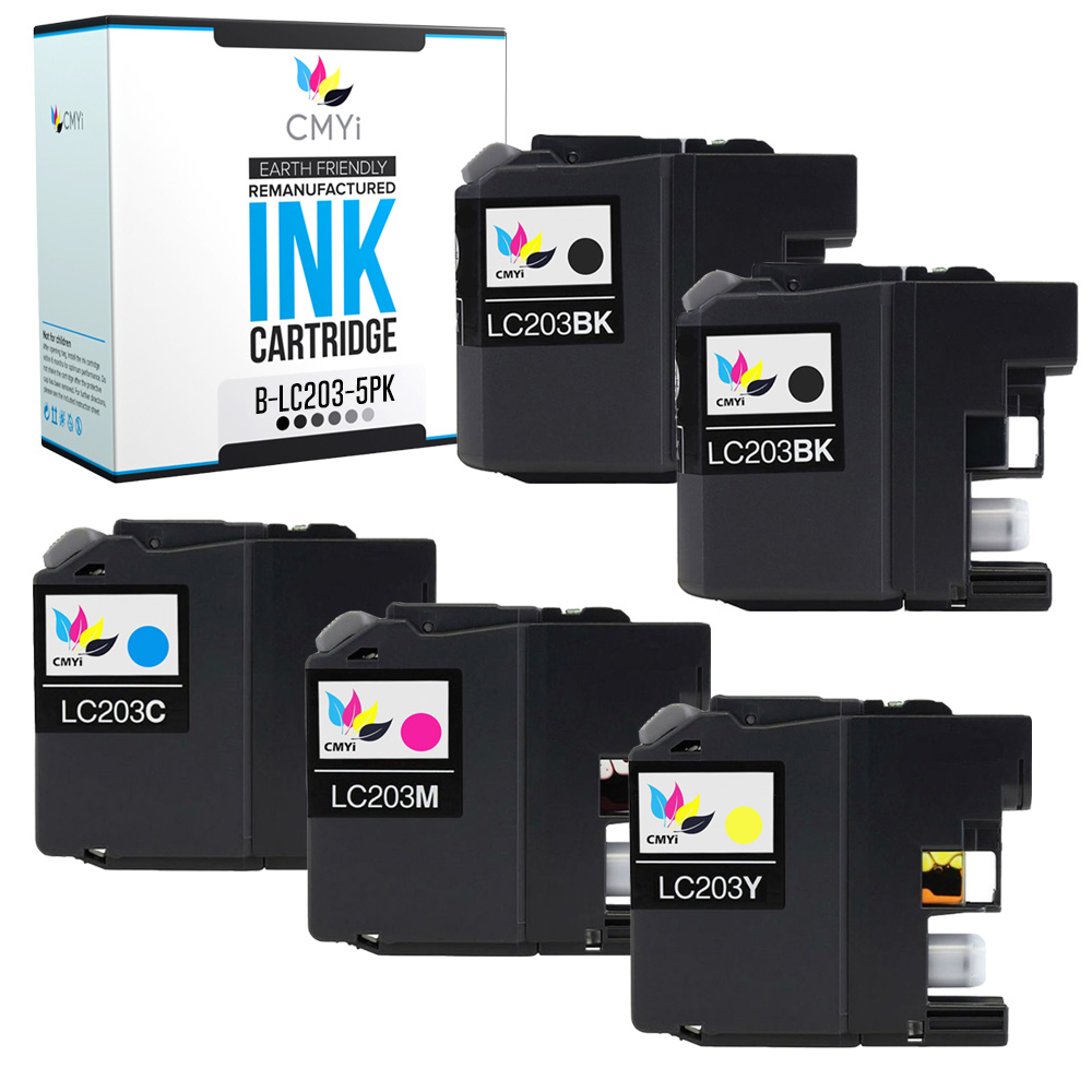 5-Pack Compatible LC203 Printer Ink Cartridges fits Brother  MFC J4320DW J4420DW