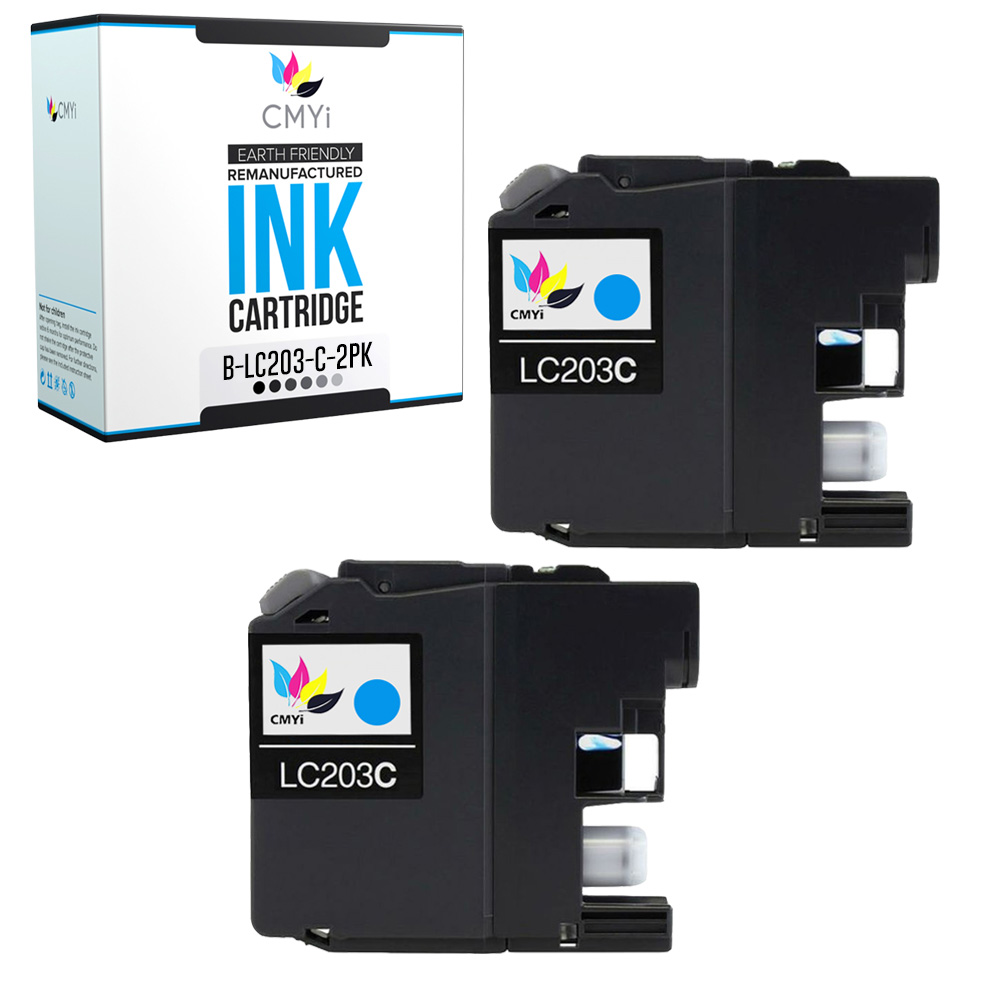 2PK Compatible LC203 XL Cyan Ink fits Brother MFC-J4620DW J4320DW J4420DW J485DW