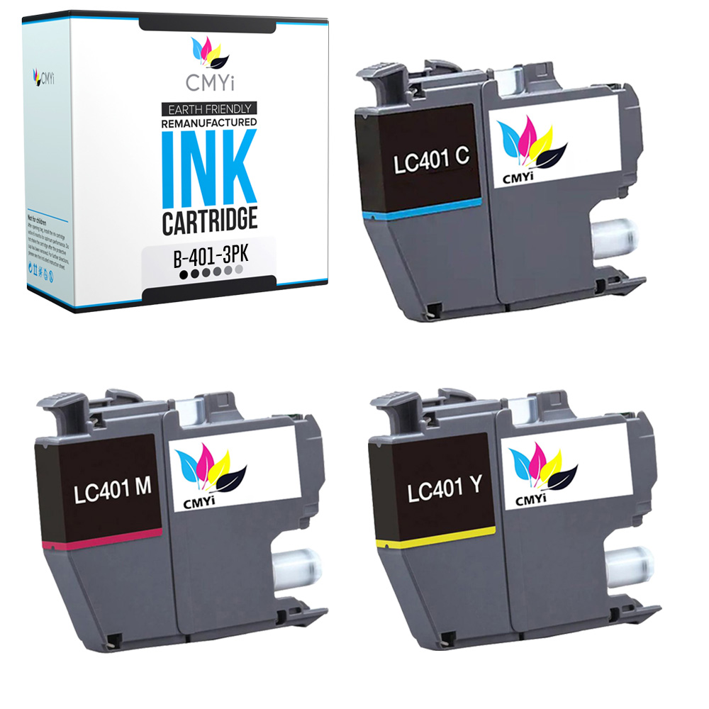 Compatible 3-Pack LC401 Ink Cartridge fits Brother LC401 MFC-J1010DW MFC-J1012DW