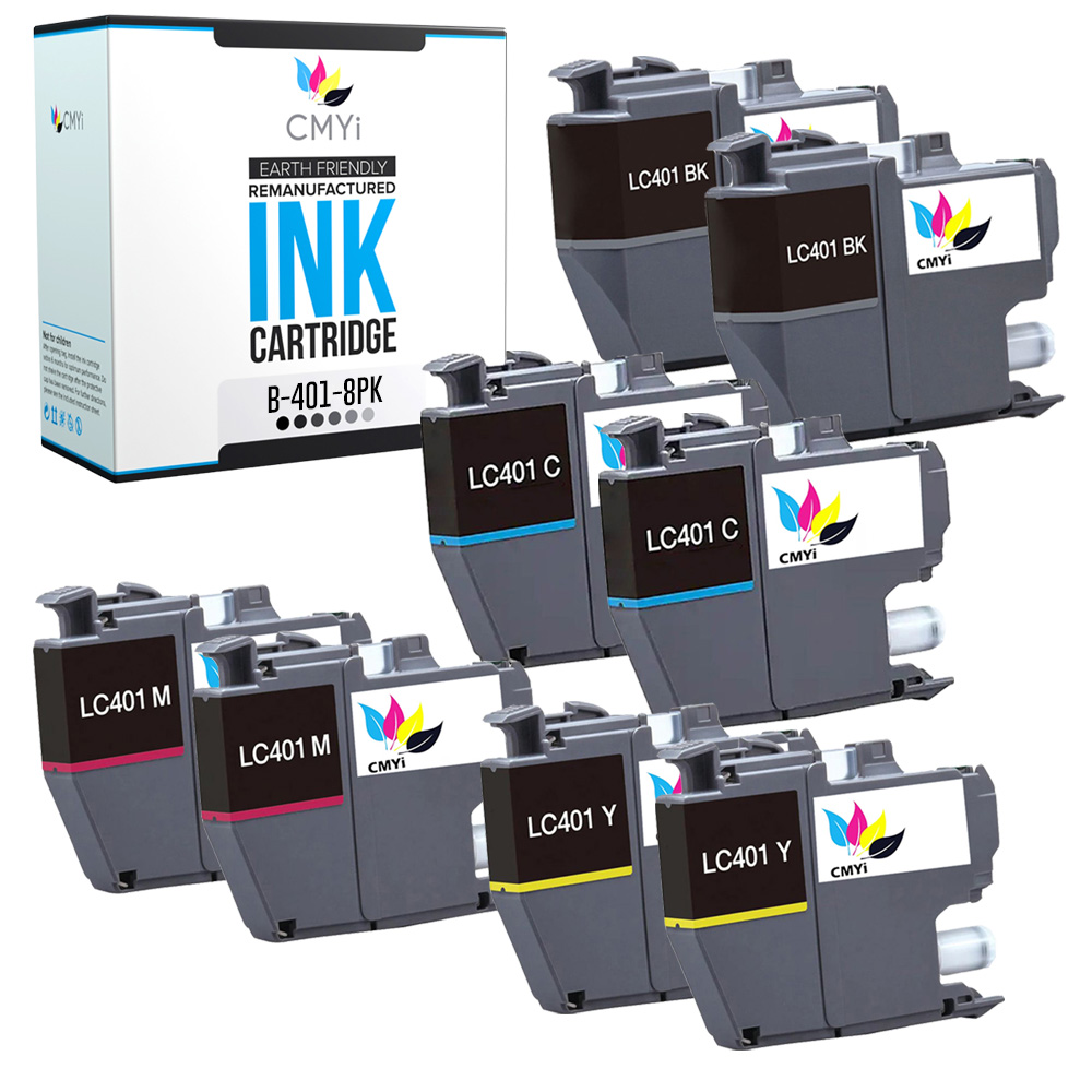 Compatible LC401 Ink Cartridges 8PK fits Brother MFC-J1010DW, J1012DW, J1170DW