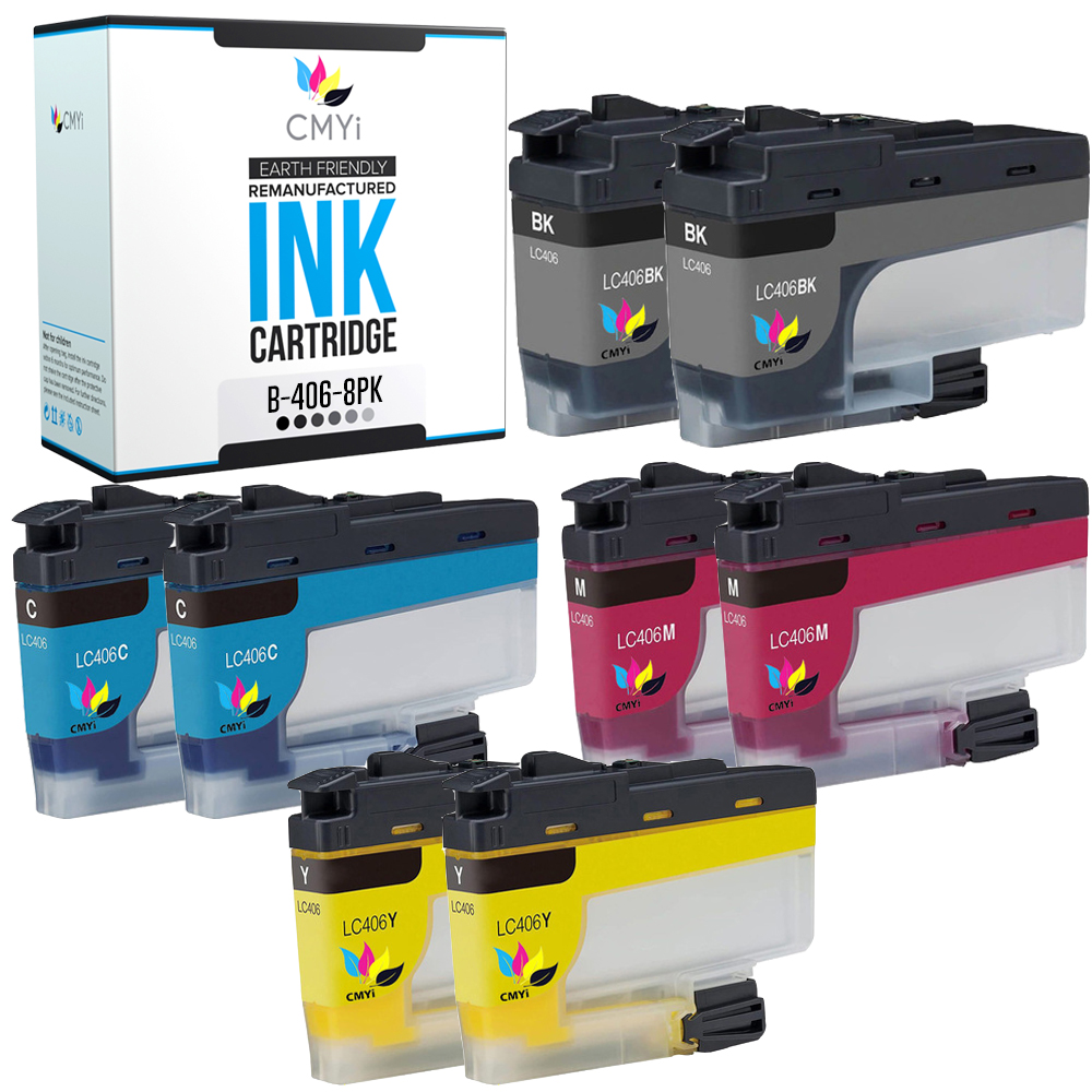 CMYi Compatible Black Color Ink Lot fits Brother LC406 Cartridges for MFC