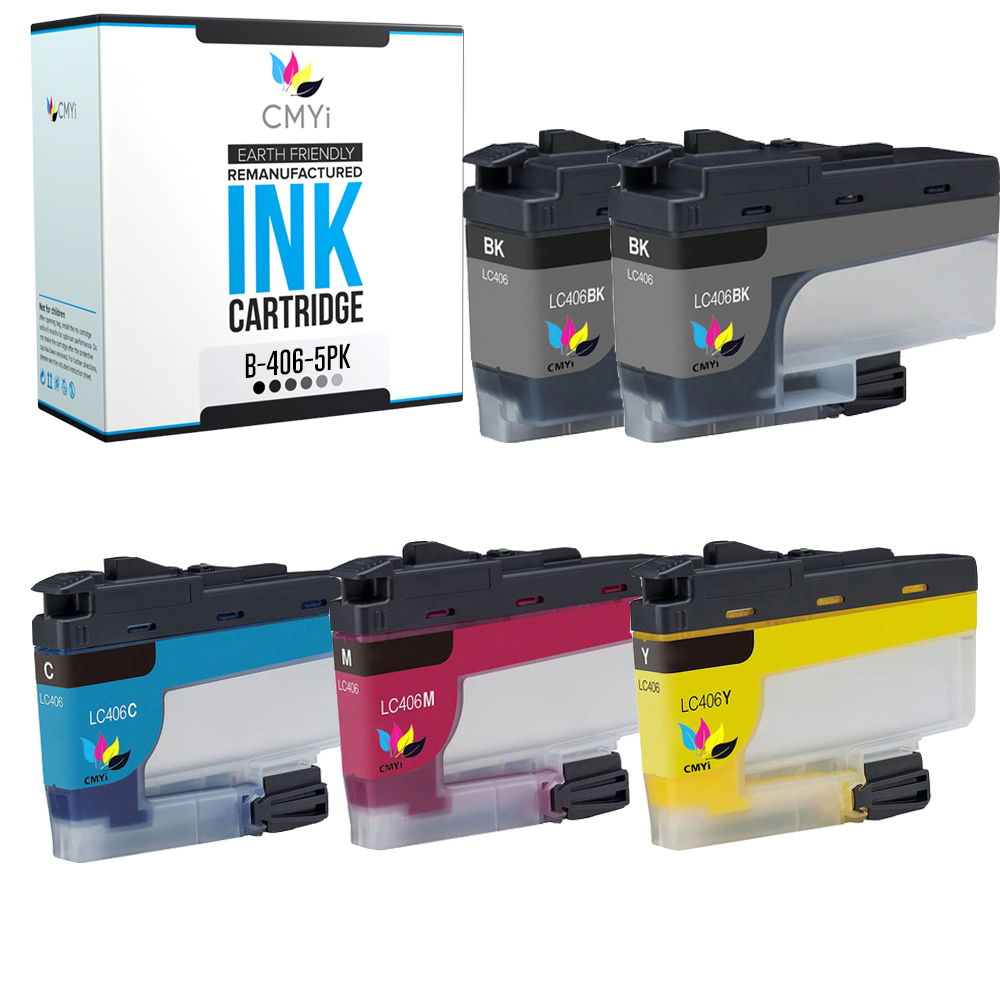 CMYi Compatible Black Color Ink Lot fits Brother LC406 Cartridges for MFC