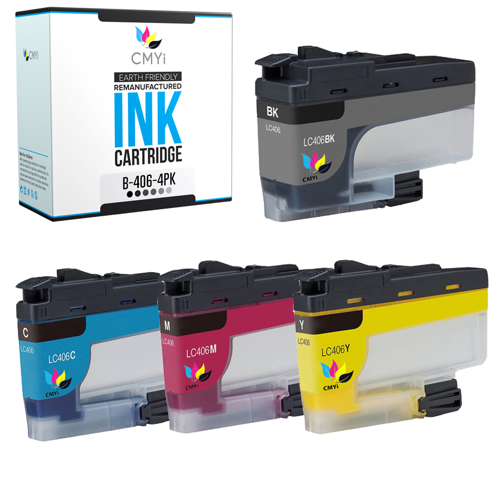 CMYi Compatible Black Color Ink Lot fits Brother LC406 Cartridges for MFC