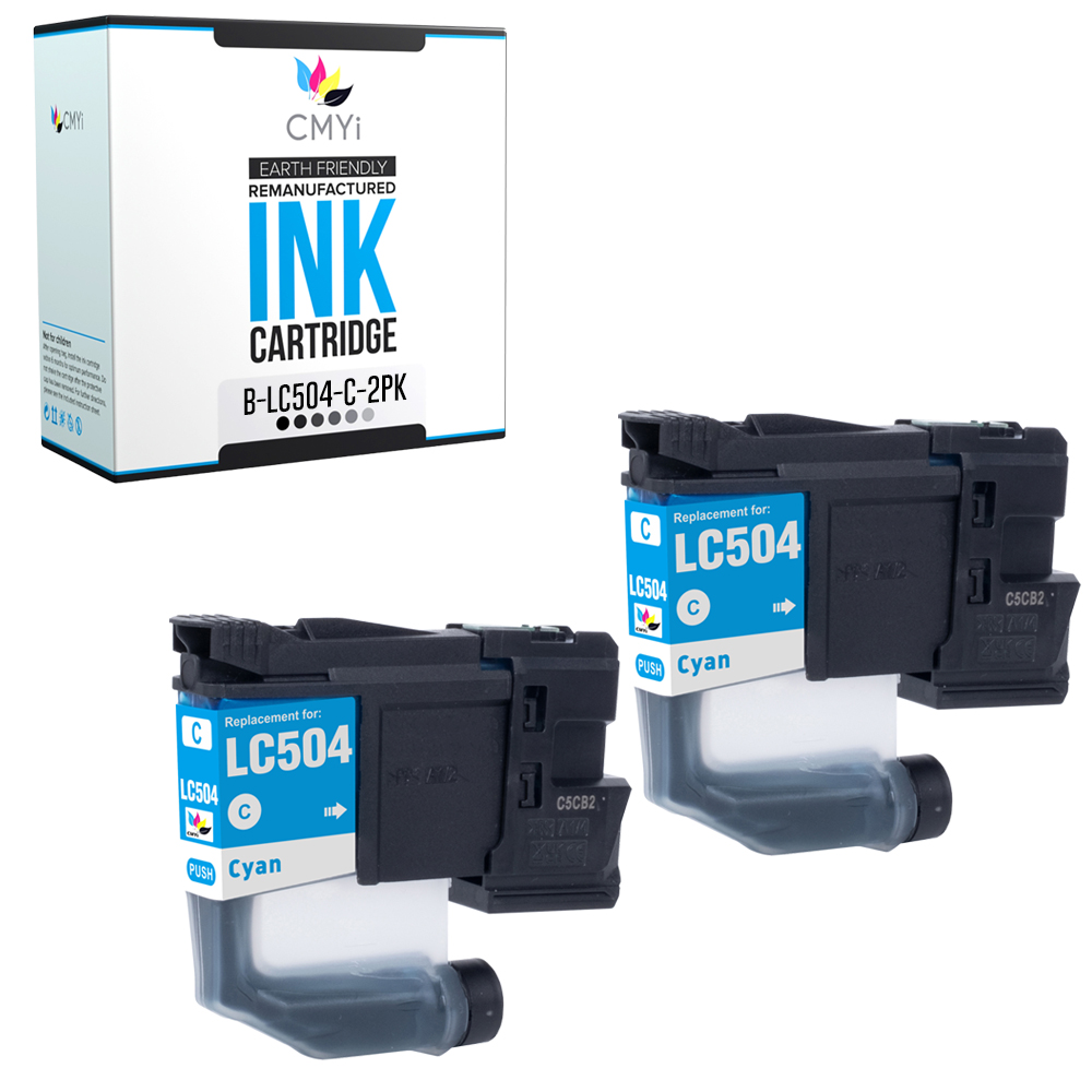 2-Pack Compatible CMYi LC504C Ink Cartridge fits Brother INKvestment MFC-J1365DW