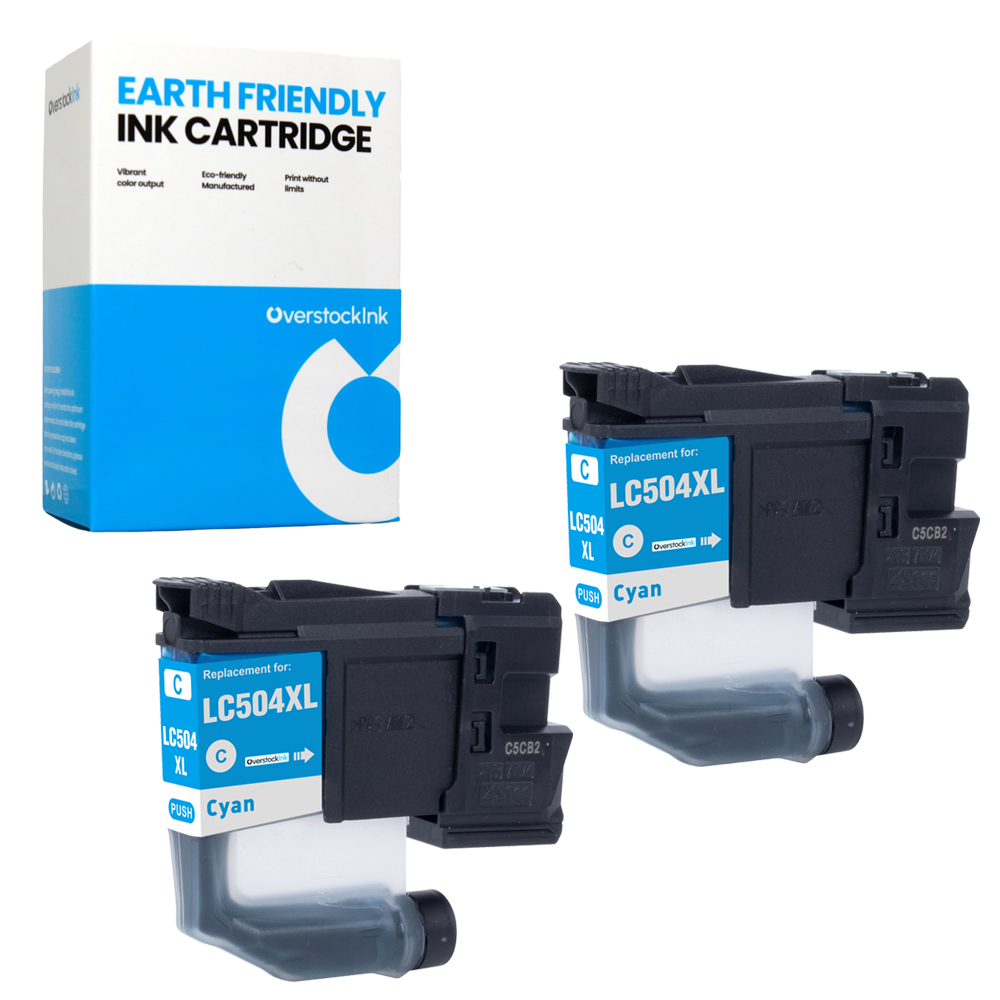2PK Compatible CMYi LC504XLC Ink Cartridge fits Brother INKvestment MFC-J1365DW