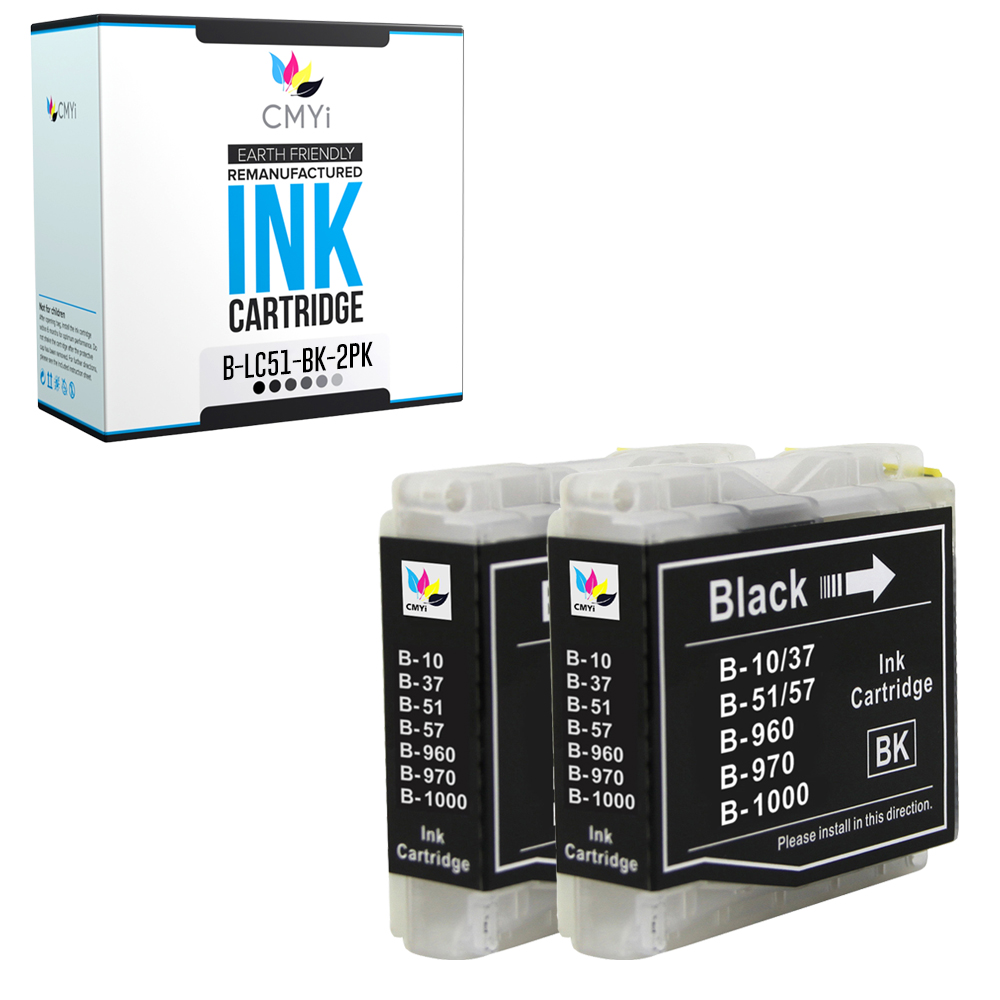 Compatible 2PK LC51BK Ink Cartridge fits Brother MFC-230C 240C 440CN 465CN 660CN