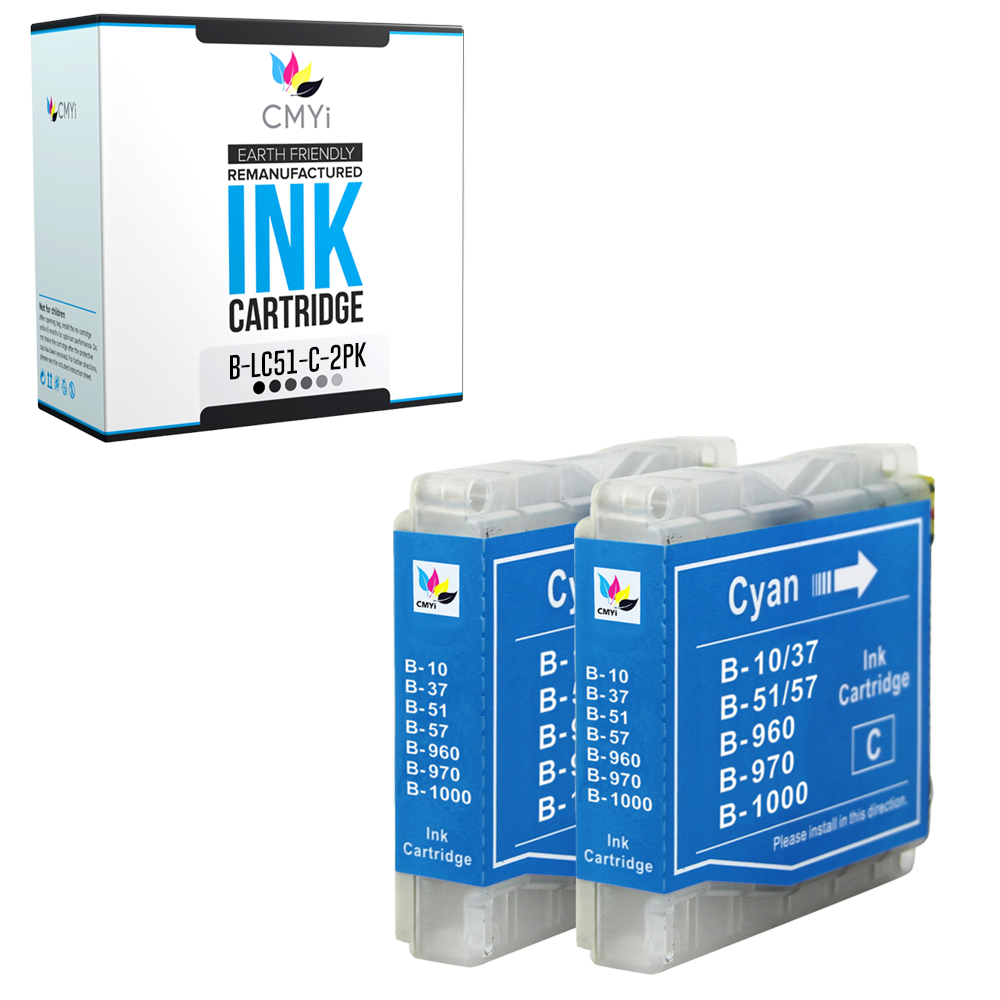 CMYi Compatible 2PK LC51C Ink Cartridge fits Brother DCP-350c 353C 560CN 750CW