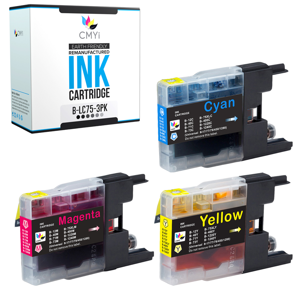Compatible CMYi Black Color Ink Cartridges Lot fits Brother LC75 DCP and MFC