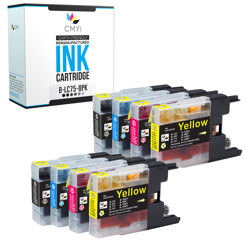 Compatible CMYi Black Color Ink Cartridges Lot fits Brother LC75 DCP and MFC