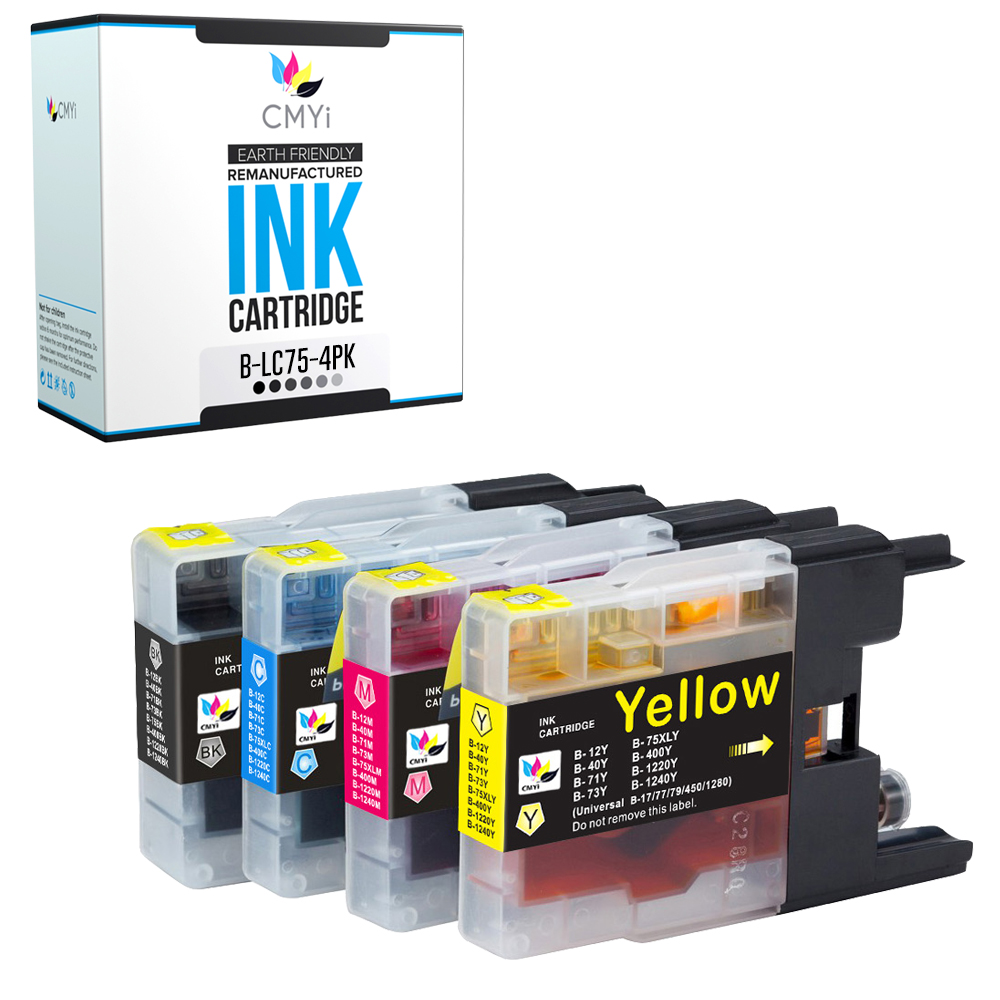 Compatible CMYi Black Color Ink Cartridges Lot fits Brother LC75 DCP and MFC