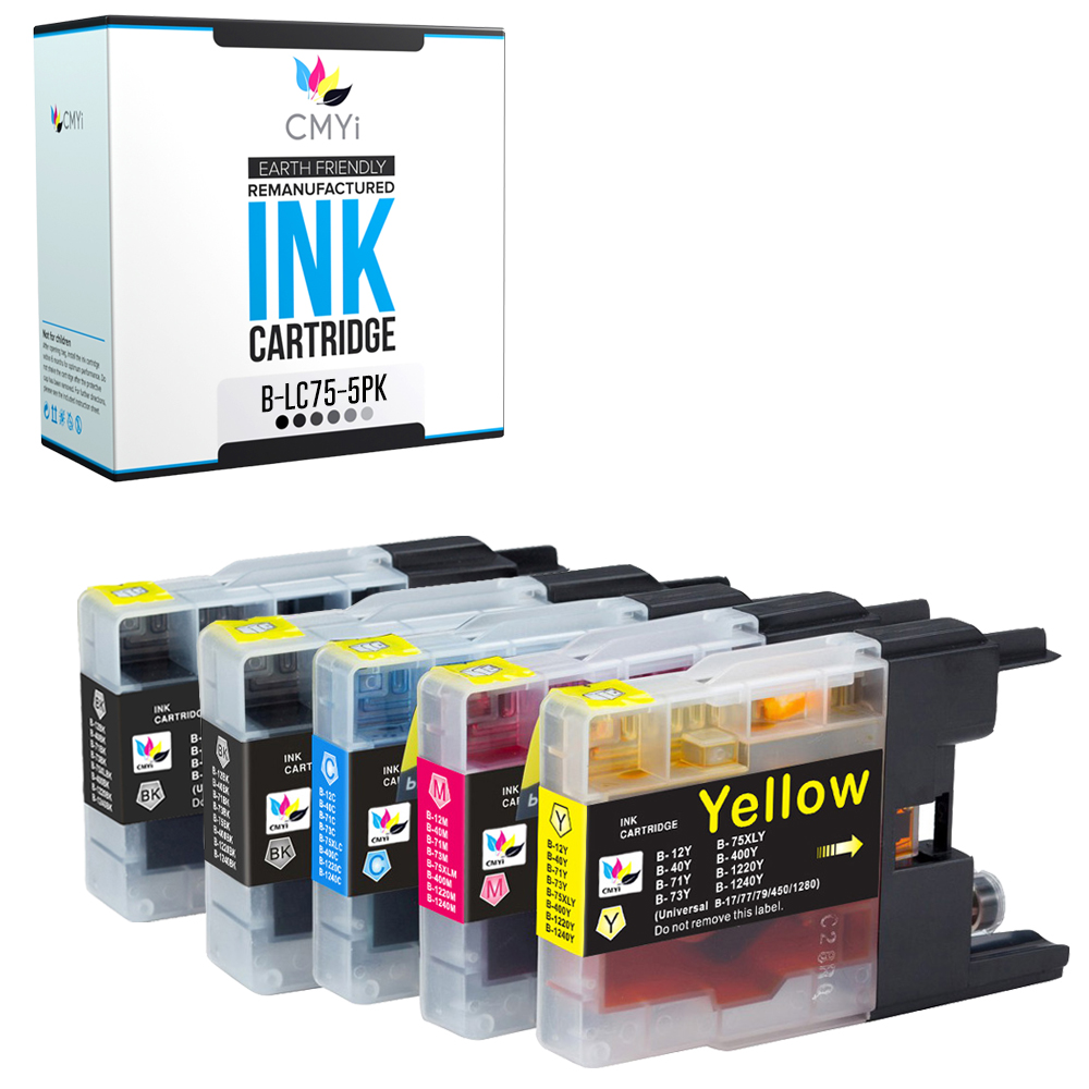 Compatible CMYi Black Color Ink Cartridges Lot fits Brother LC75 DCP and MFC