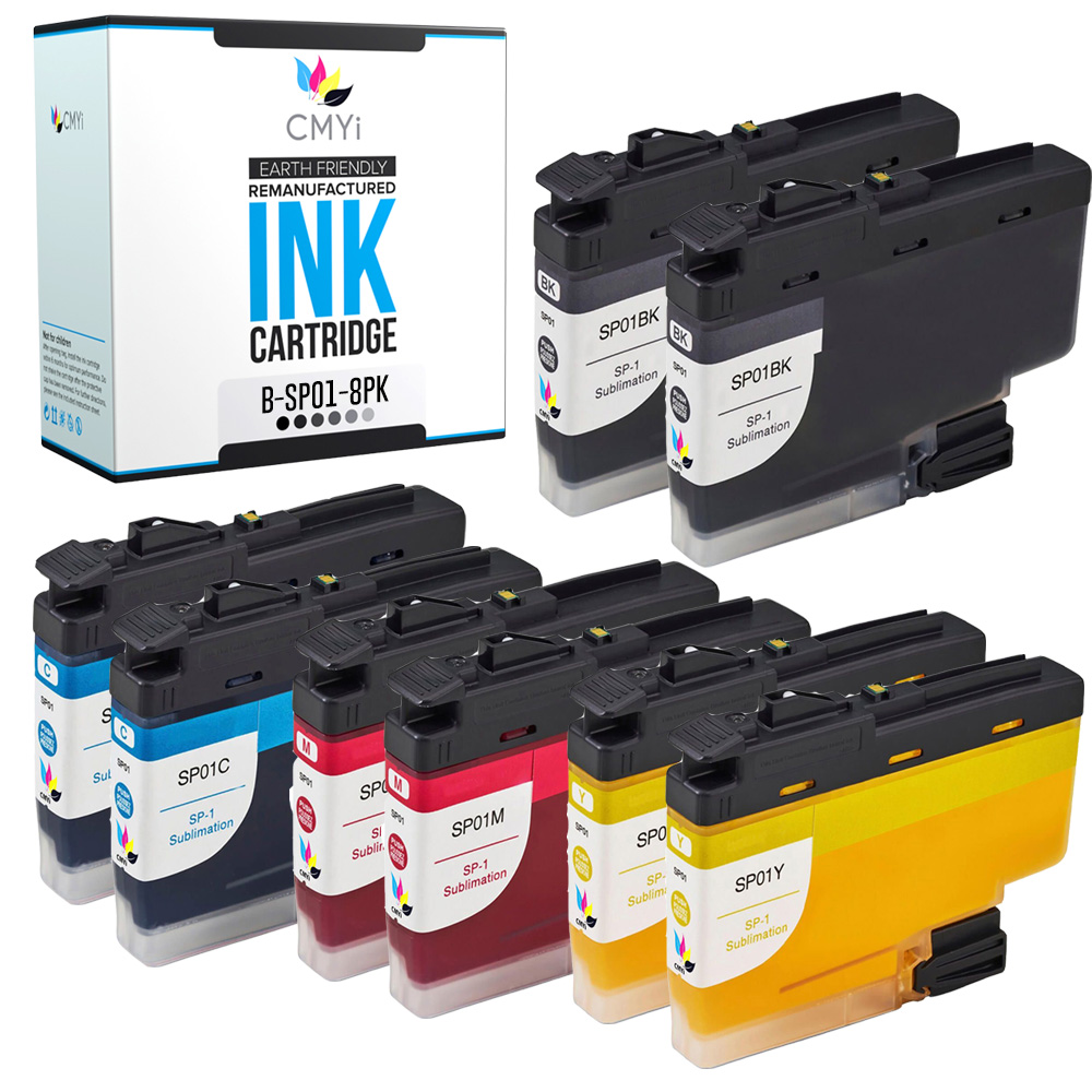 Compatible 8-Pack SP01 Printer Cartridges fits Brother SP1 Sublimation Printer