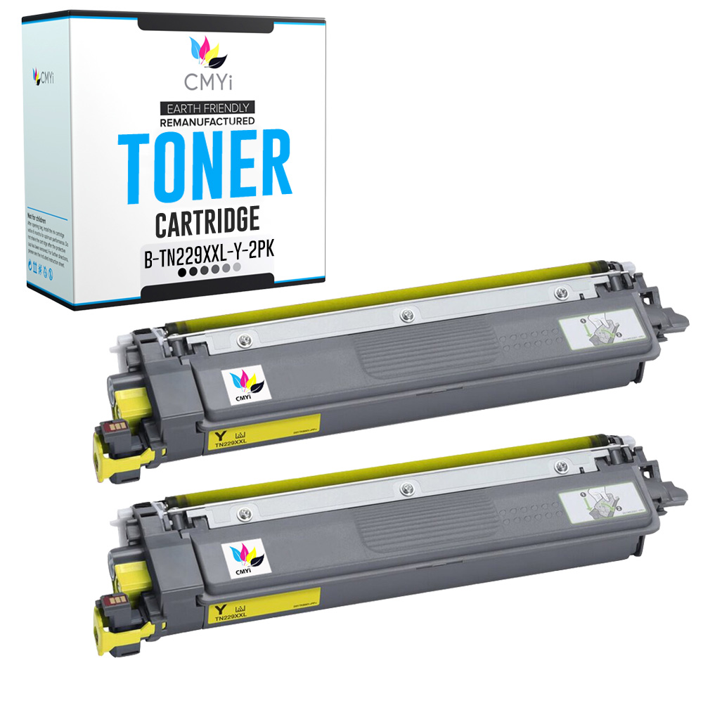 2-Pack Compatible CMYi TN-229XXL Yellow Toner fits Brother HL-L3295CDW L8245CDW