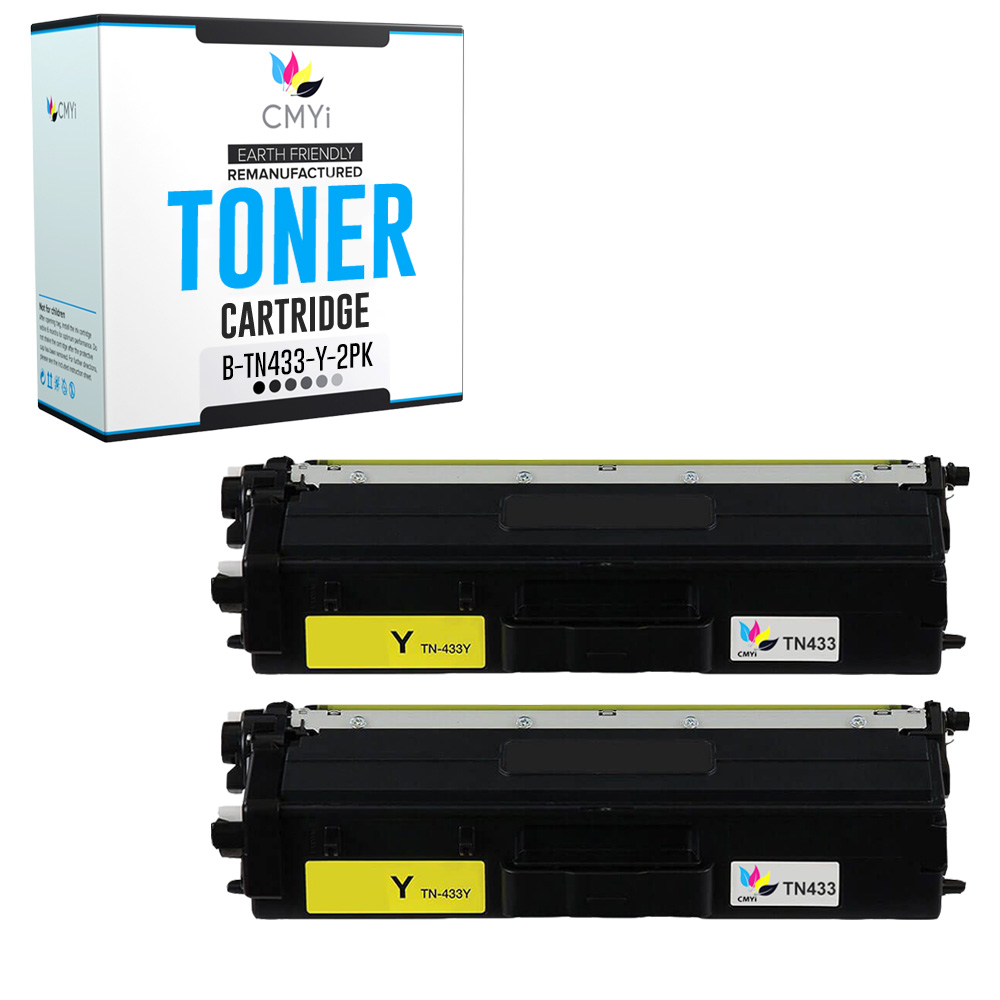 2-Pack Compatible CMYi TN-433 Yellow Toner fits Brother HL-L8260CDW L8360CDW 