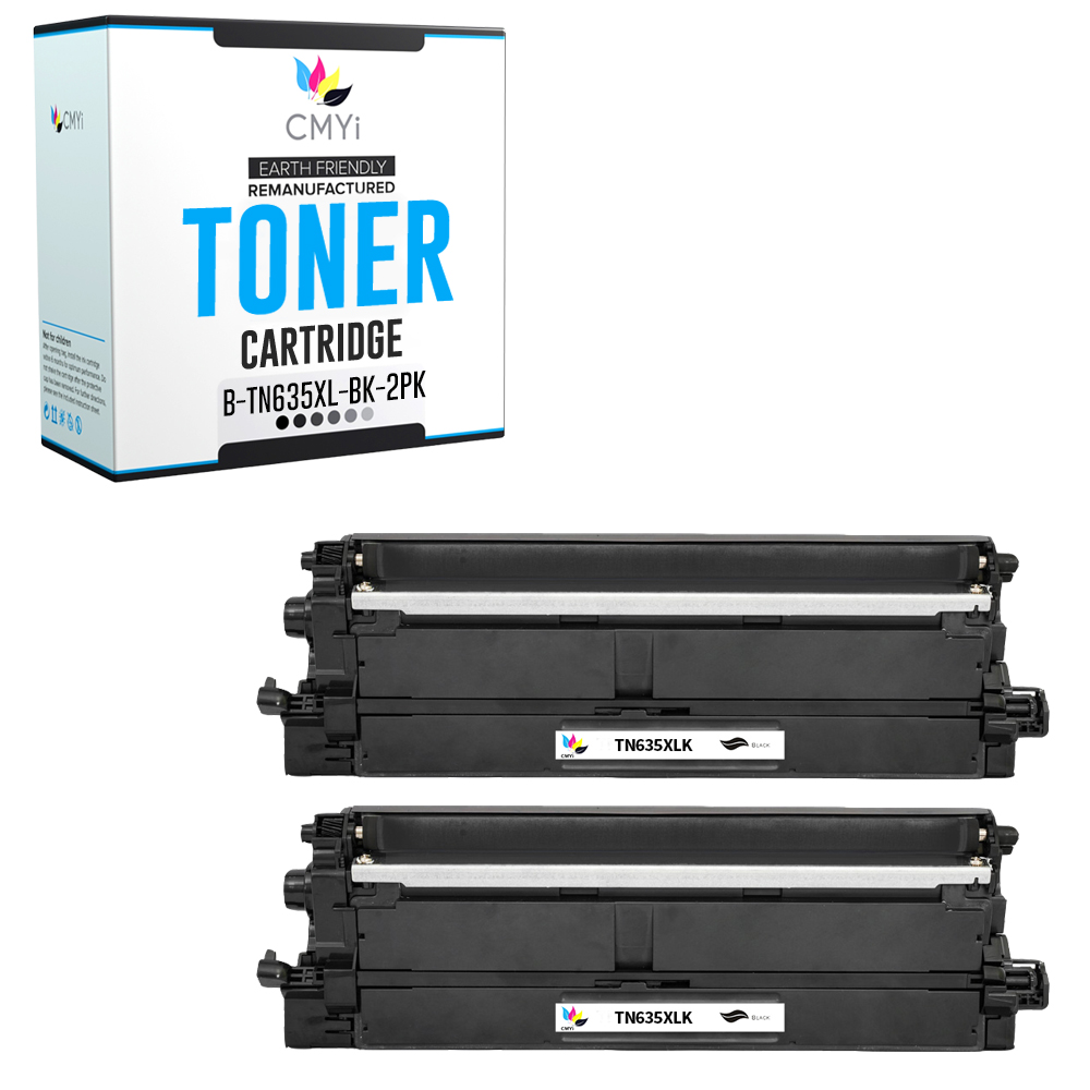 2-Pack Compatible CMYi TN635XLBK Toner Cartridges fits Brother MFC-L8970CDW