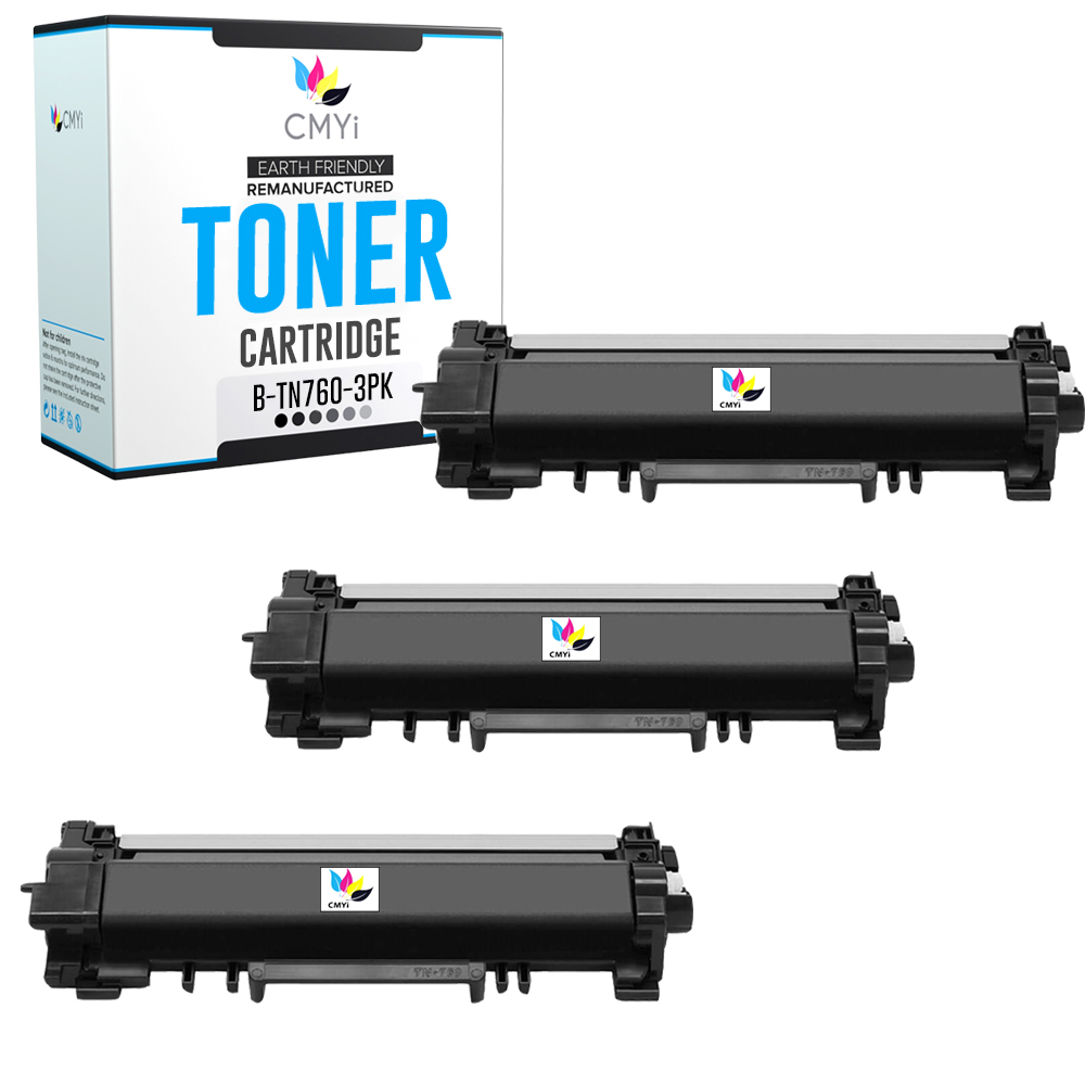 CMYi Replacement Black Toner Cartridge Lot fits Brother TN760