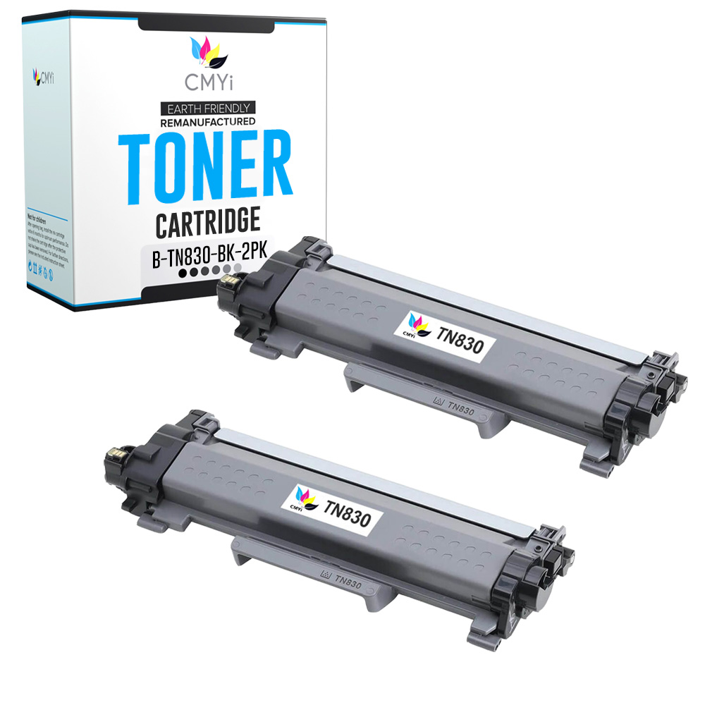 2-Pack Compatible CMYi TN830 Black Toner fits Brother HL-L2405W L2420DW L2460DW