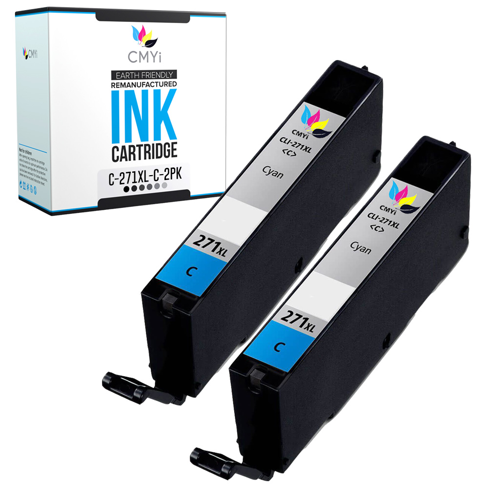 2PK CLI-271XL Cyan Ink Cartridges for Canon PIXMA MG6821 MG6822 MG7700 MG7720
