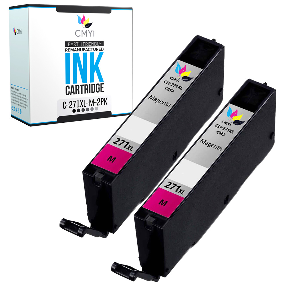 2-Pack 271XL Magenta Ink Cartridges for Canon PIXMA TS9020 MG5720 MG5721 MG5722 