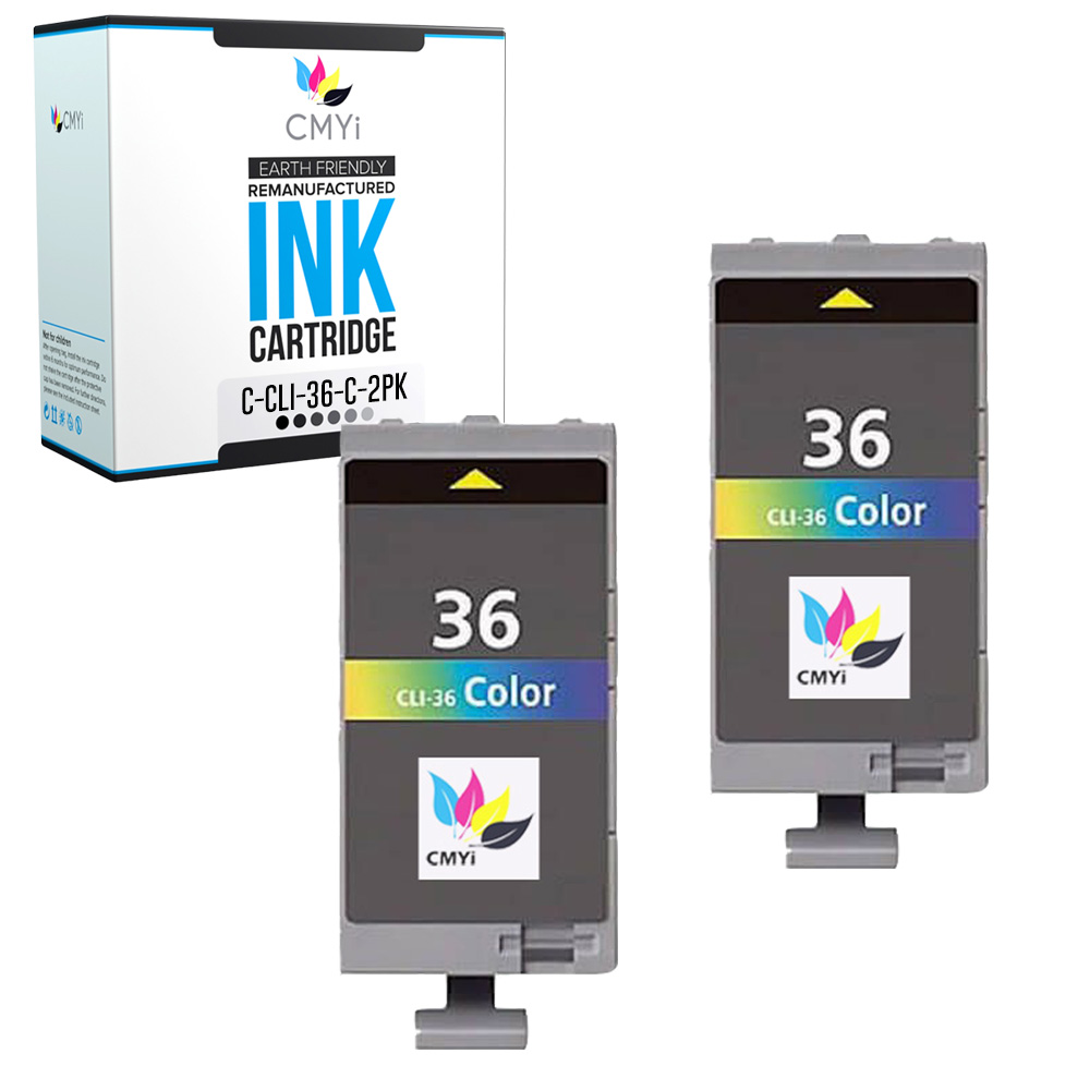2-Pack Replacement CLI-36 Color Ink for Canon PIXMA iP100 iP110 mini320 TR150