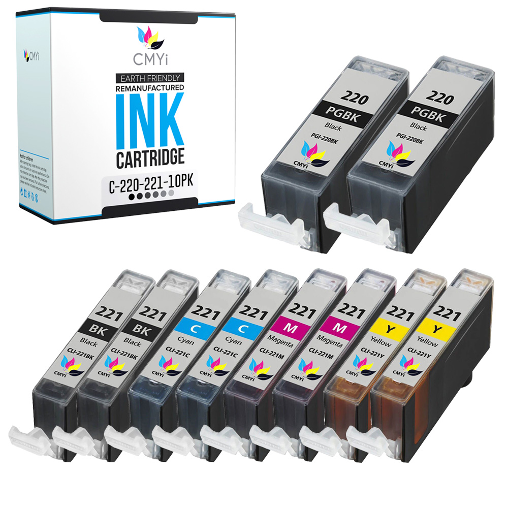 10PK Canon 220 and 221 Ink Cartridges for PIXMA MX870 PMFP1 PMFP3 SFP1 SFP2