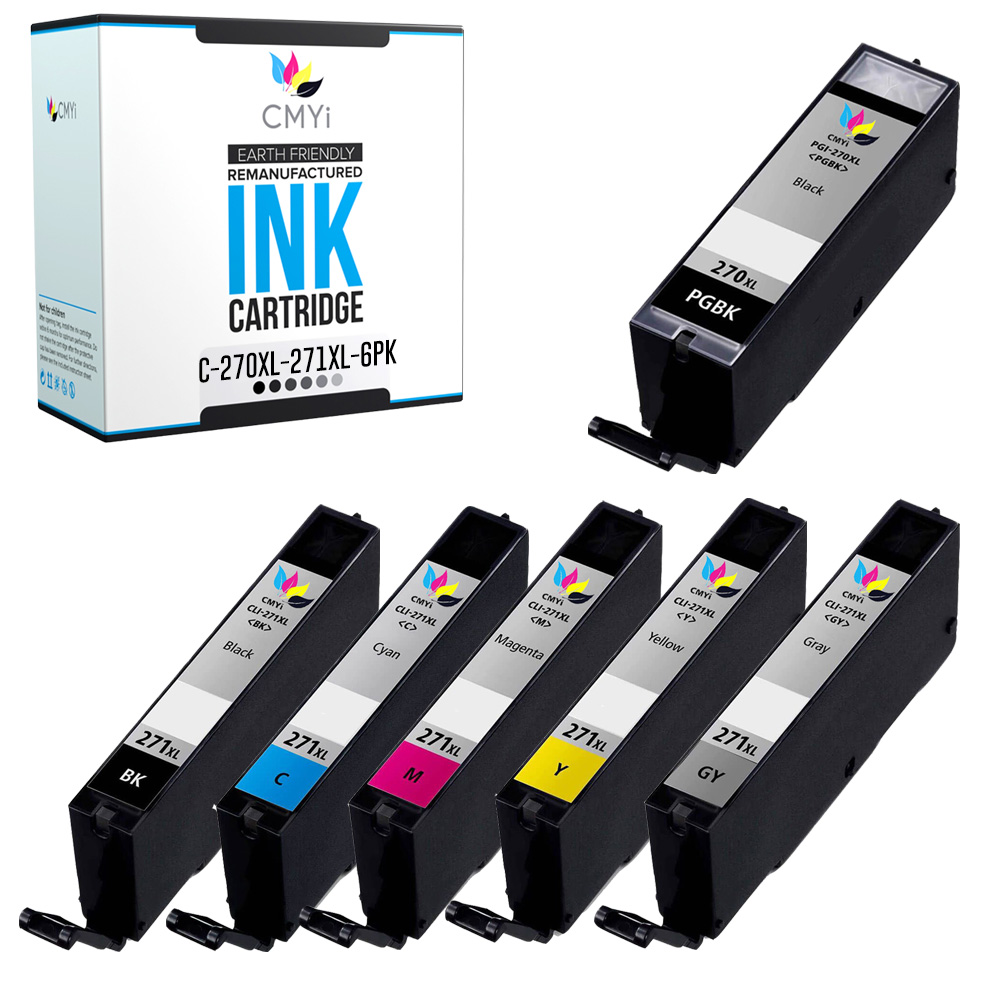 CMYi PGI-270XL CLI-271XL Ink Lot for Canon 270XL 271XL Combo Pack Fits PIXMA