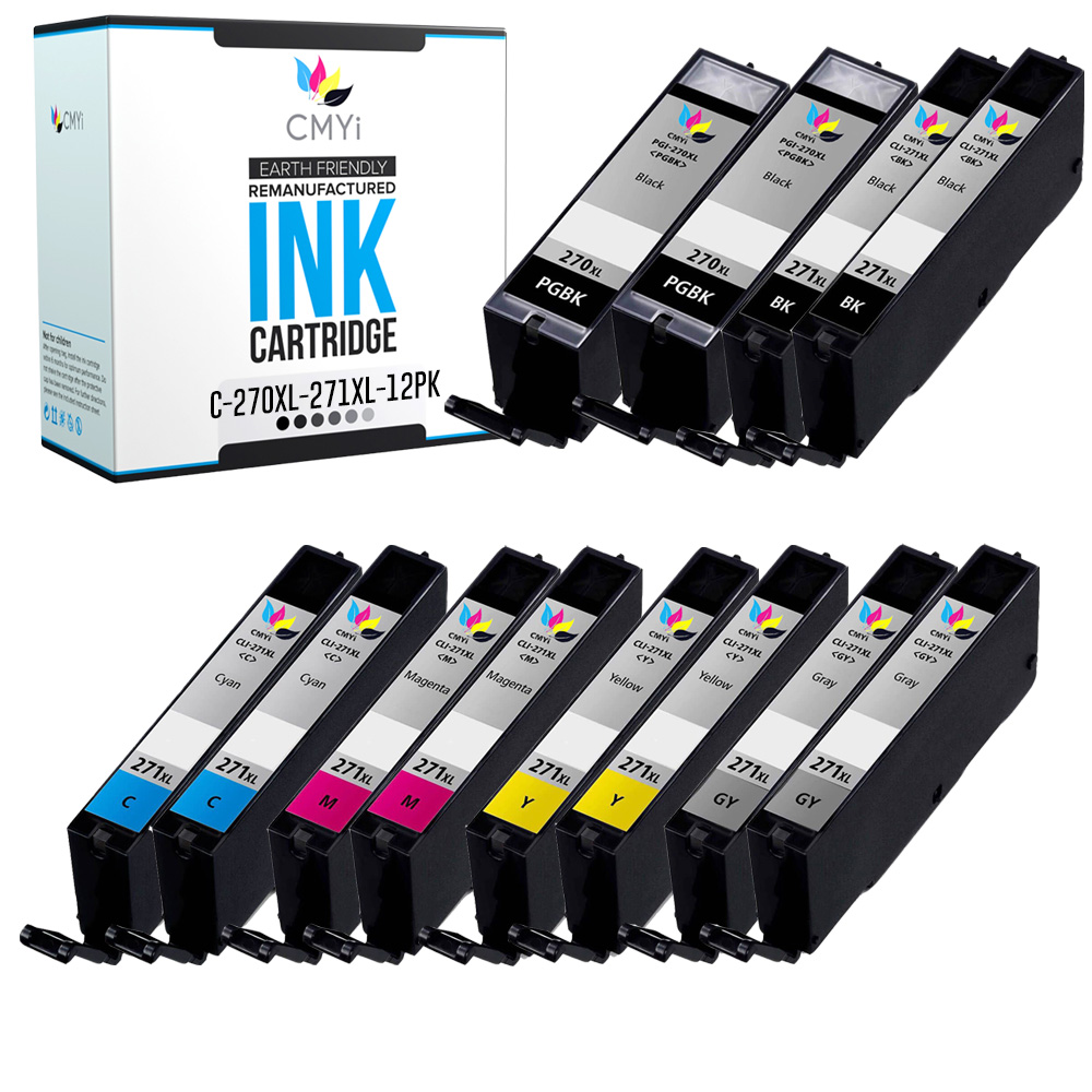 CMYi PGI-270XL CLI-271XL Ink Lot for Canon 270XL 271XL Combo Pack Fits PIXMA