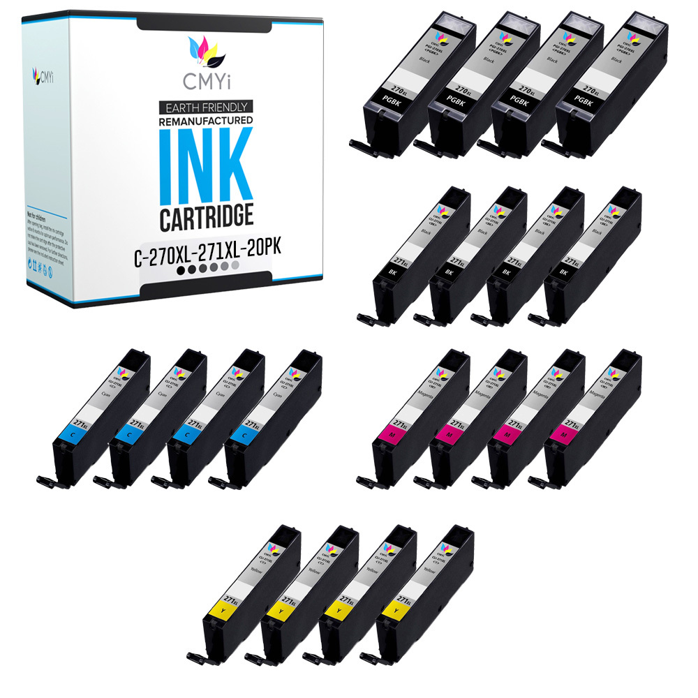 CMYi 20-Pack PGI-270 XL CLI-271 XL Ink Cartridges for Canon PIXMA MG5721 MG5722 