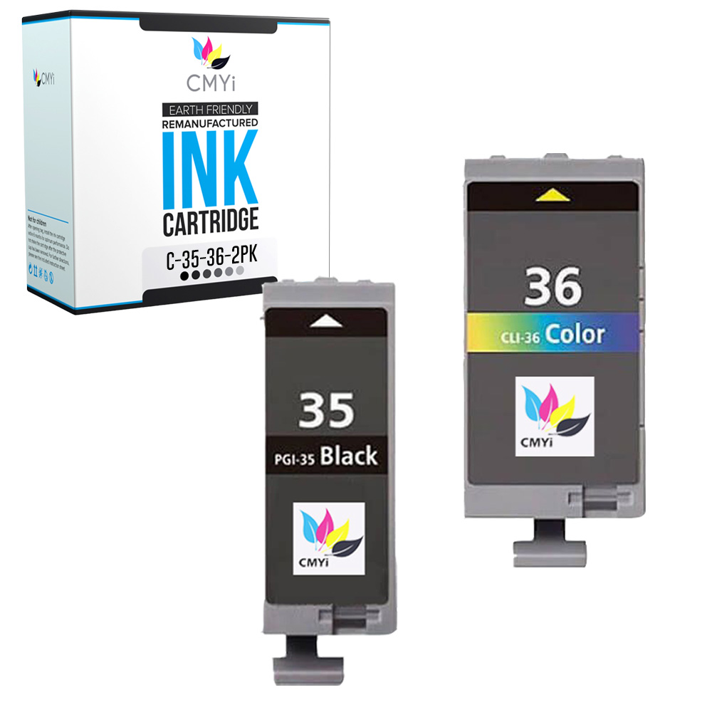 2-Pack Replacement Canon 35 36 Ink Cartridge for PIXMA iP100 iP110 mini360 TR150