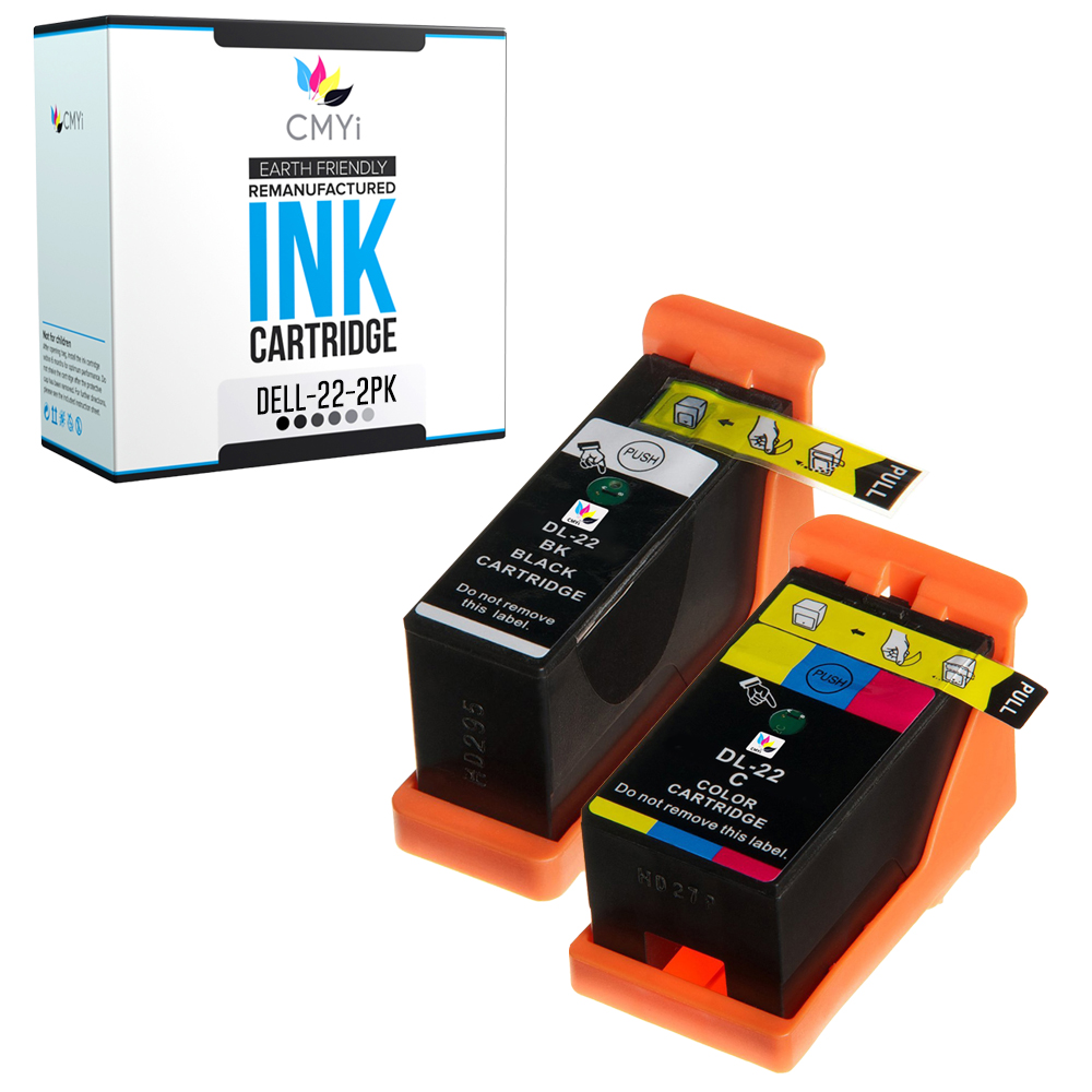 CMYi 2-Pack Compatible Series 22 Ink Cartridges fits Dell P513w V313 V313w