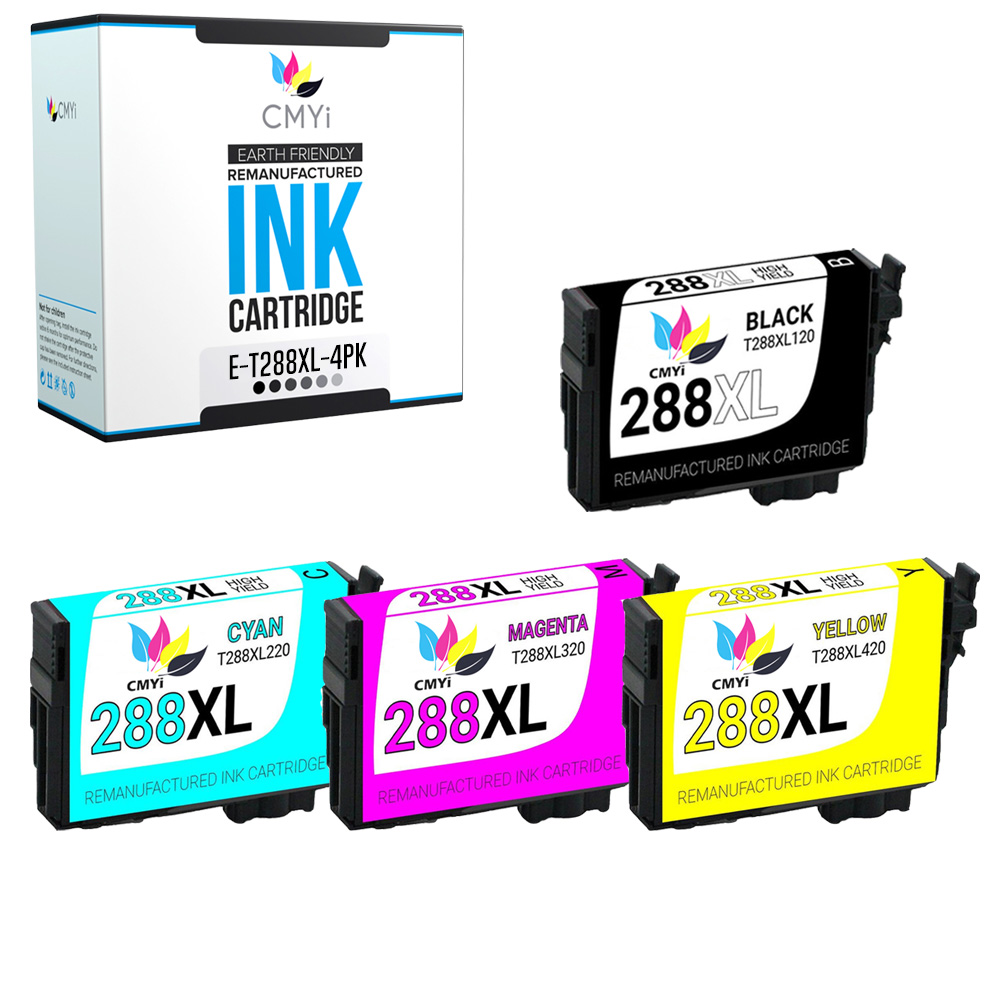 CMYi 288XL Replacement Ink Cartridge Combo Pack of 4 for Epson Expression XP-340