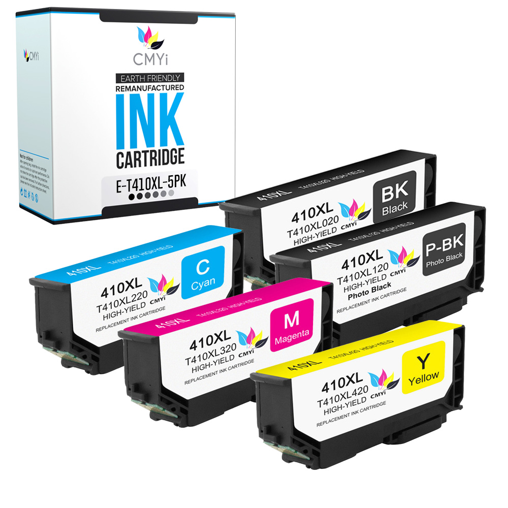 CMYi 5-Pack Replacement 410XL Ink Cartridges for Epson Expression XP-900 XP-530