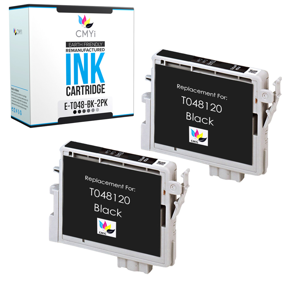2PK Compatible T048 Black Ink Cartridge for Epson Stylus Photo R300M R330M RX500