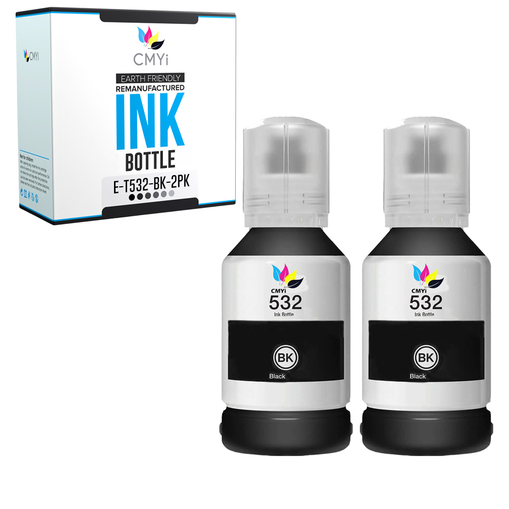 CMYi 2PK Compatible Epson 532 Ink Bottle for EcoTank ET-M3170 ET-M1170 ET-M2170
